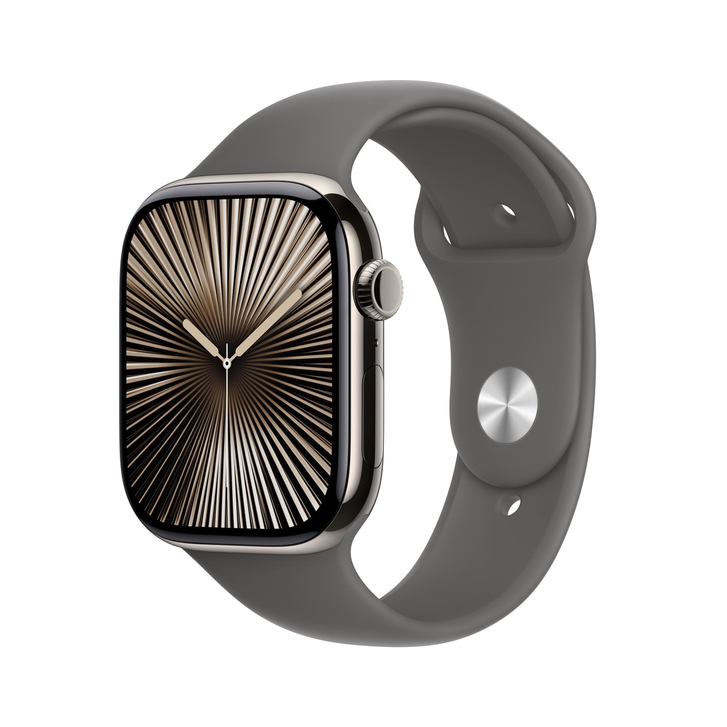 Apple Watch Series 10 GPS + Cellular de 46 mm con caja de titanio natural y correa deportiva gris piedra - S/M
