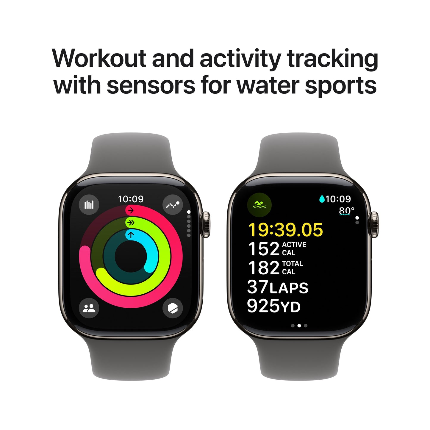 Apple Watch Series 10 GPS + Cellular de 46 mm con caja de titanio natural y correa deportiva gris piedra - S/M