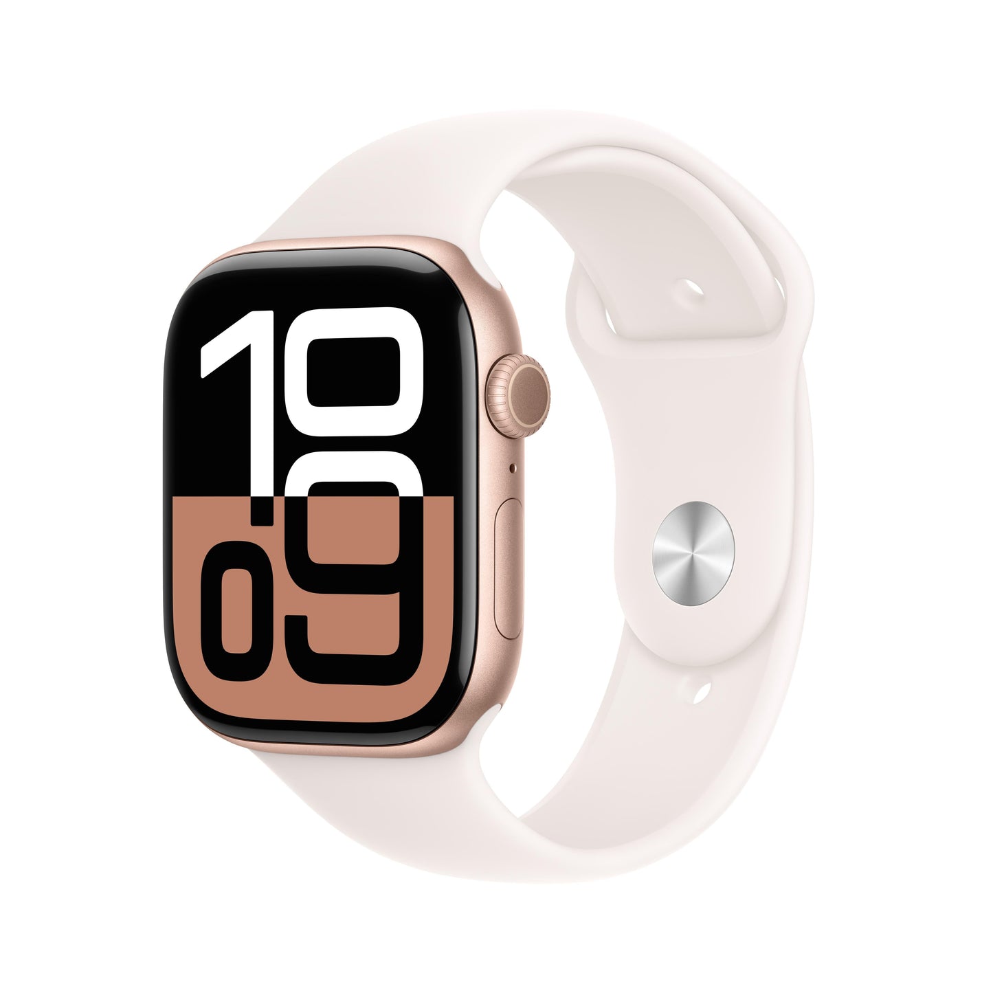 Apple Watch Series 10 GPS + Cellular de 46 mm con caja de aluminio en oro rosa y correa deportiva en tono rubor claro - M/L