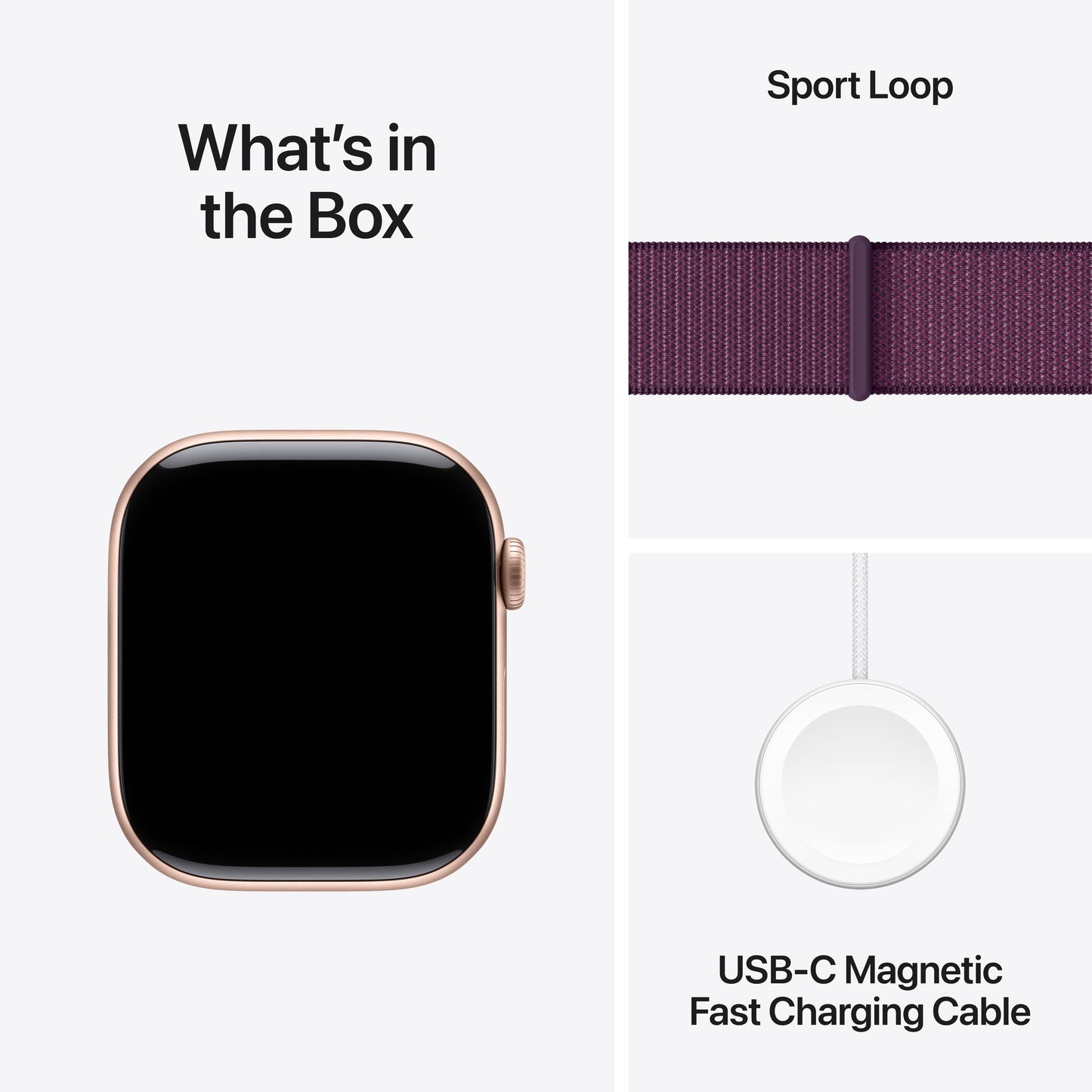 Apple Watch Series 10 GPS + Cellular 46mm Rose Gold Aluminum Case with Plum Sport Loop