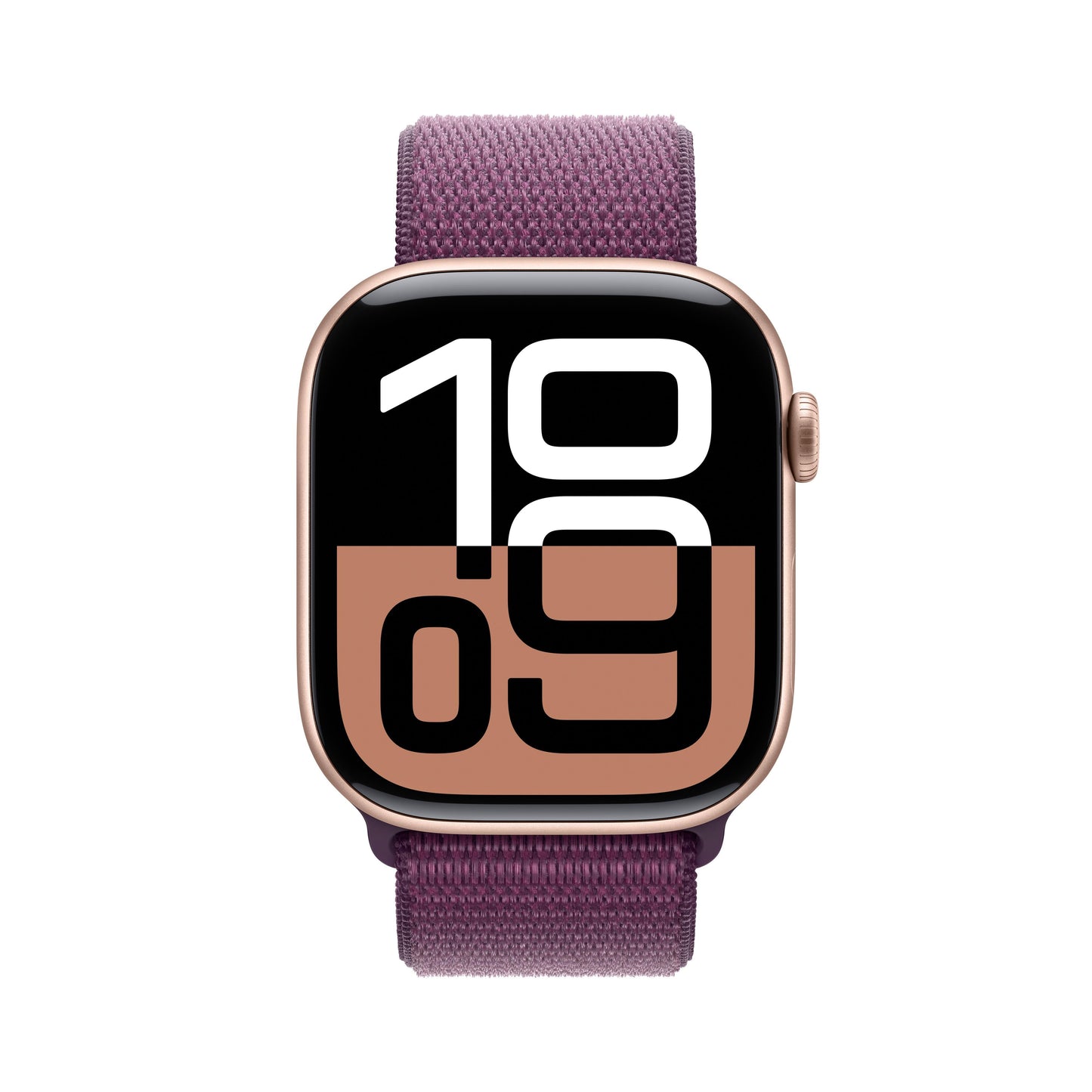 Apple Watch Series 10 GPS + Cellular 46mm Rose Gold Aluminum Case with Plum Sport Loop