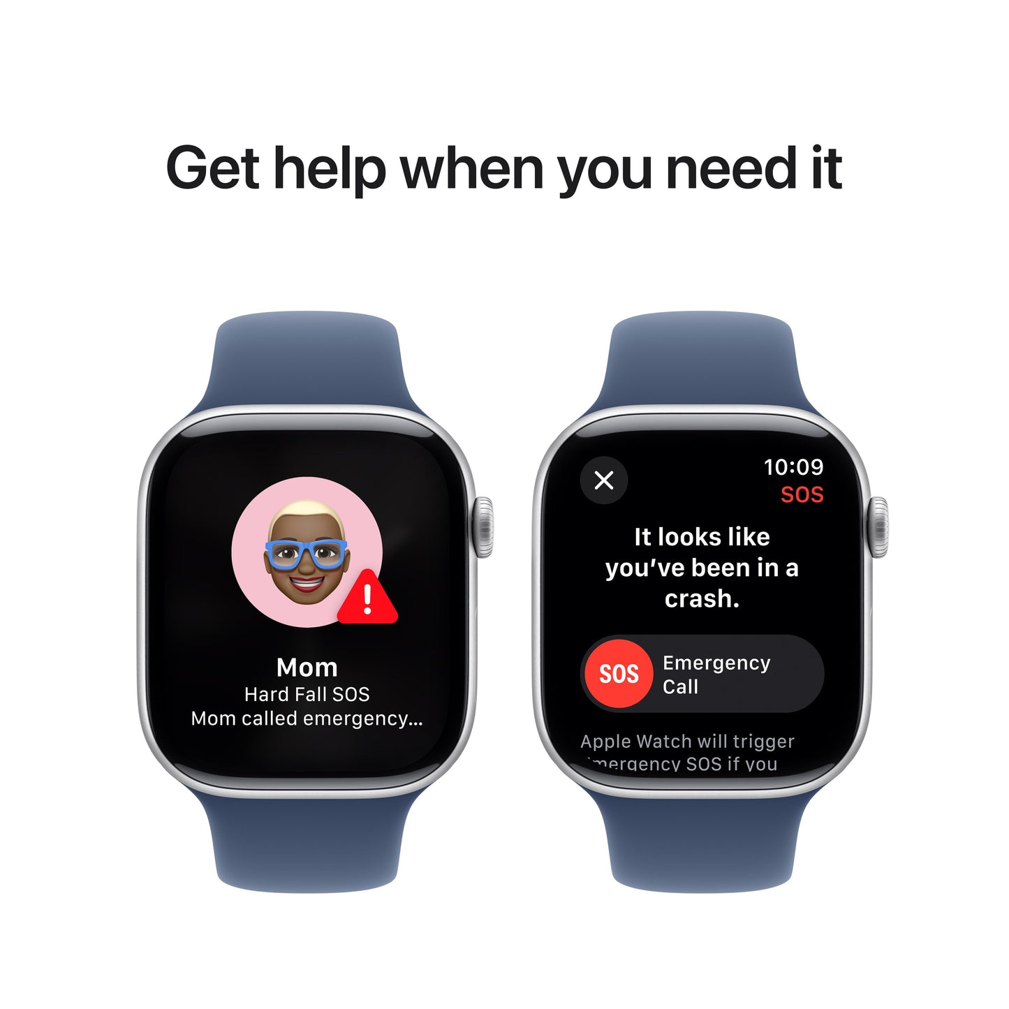Apple Watch Series 10 GPS + Cellular 46mm Silver Aluminum Case with Denim Sport Band - M/L