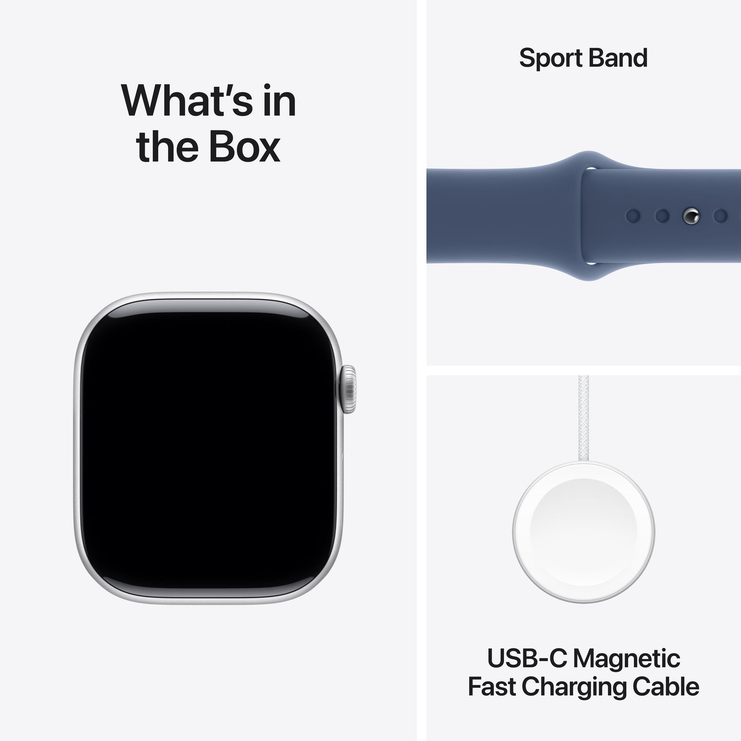 Apple Watch Series 10 GPS + Cellular 46mm Silver Aluminum Case with Denim Sport Band - M/L