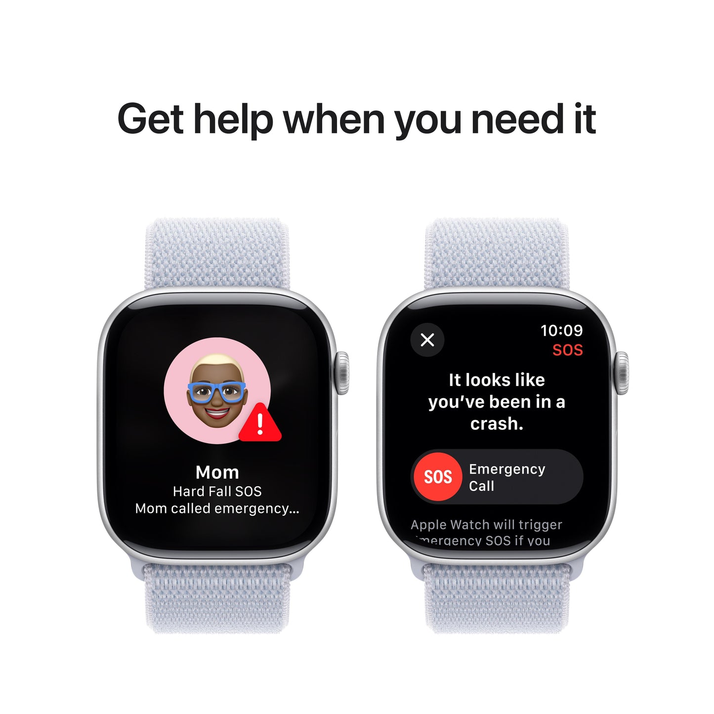 Apple Watch Series 10 GPS + Cellular 46mm Silver Aluminum Case with Blue Cloud Sport Loop