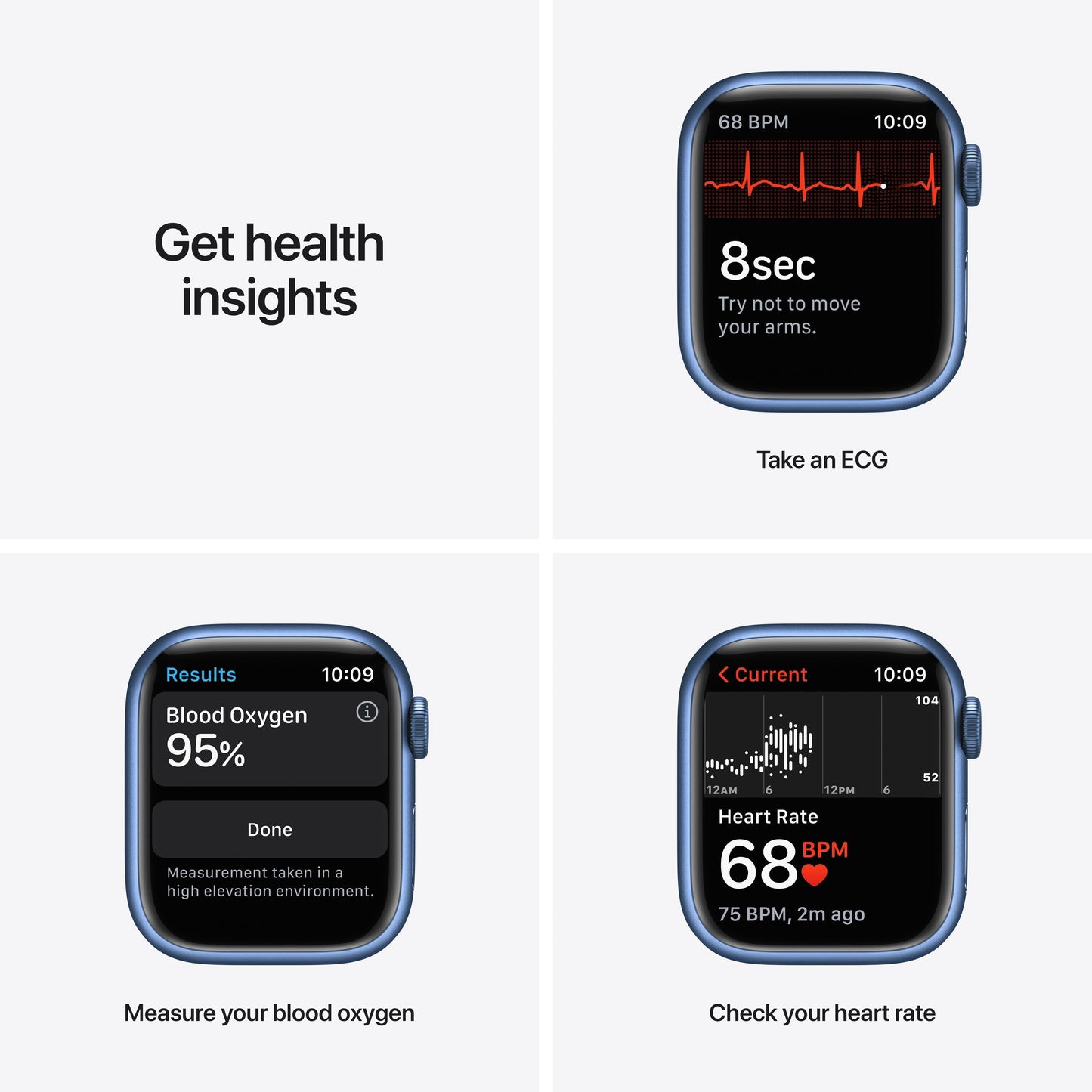 Apple Watch Series 7 GPS, 41mm Blue Aluminum Case with Abyss Blue Sport Band - Regular