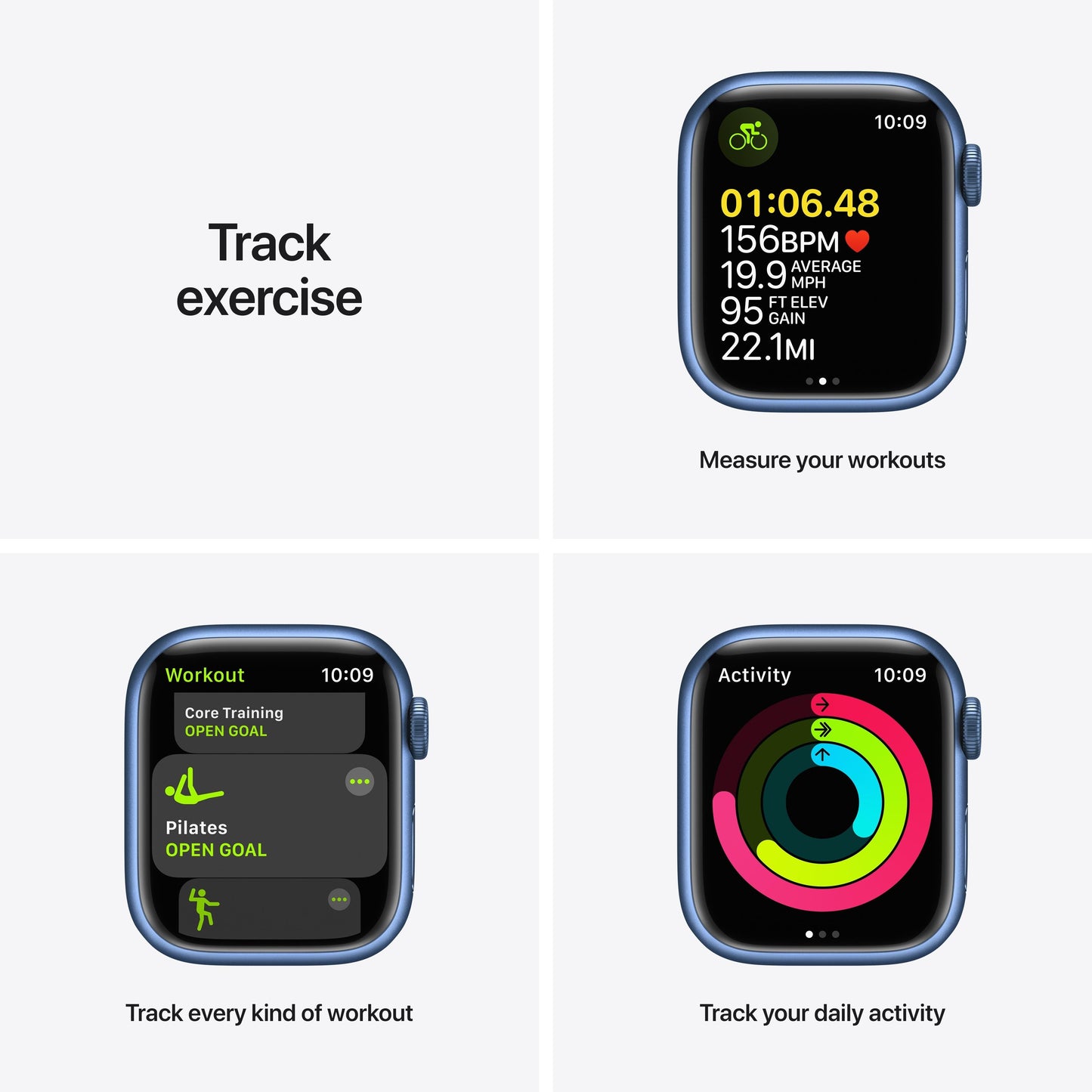 Apple Watch Series 7 GPS, 41mm Blue Aluminum Case with Abyss Blue Sport Band - Regular