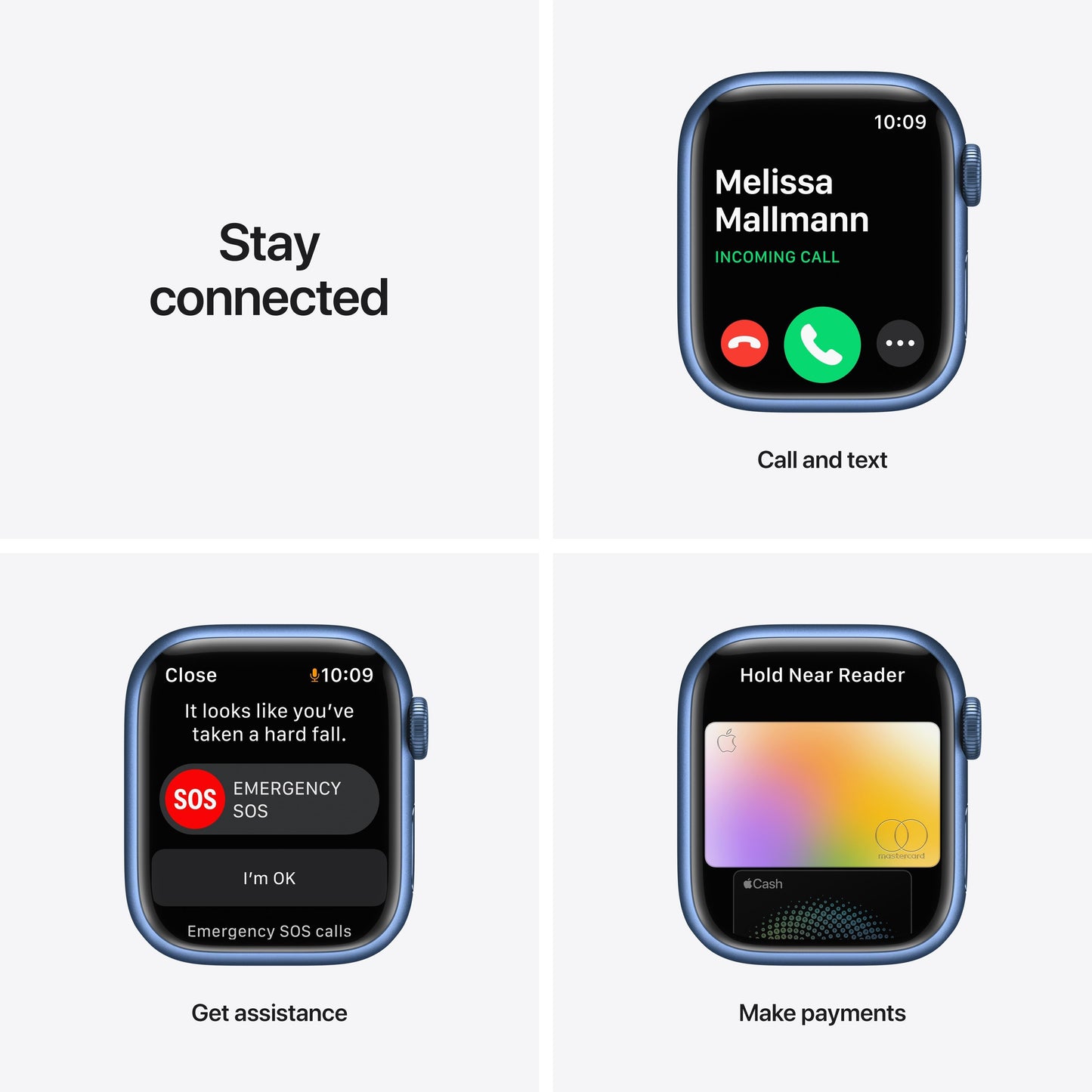 Apple Watch Series 7 GPS, 41mm Blue Aluminum Case with Abyss Blue Sport Band - Regular