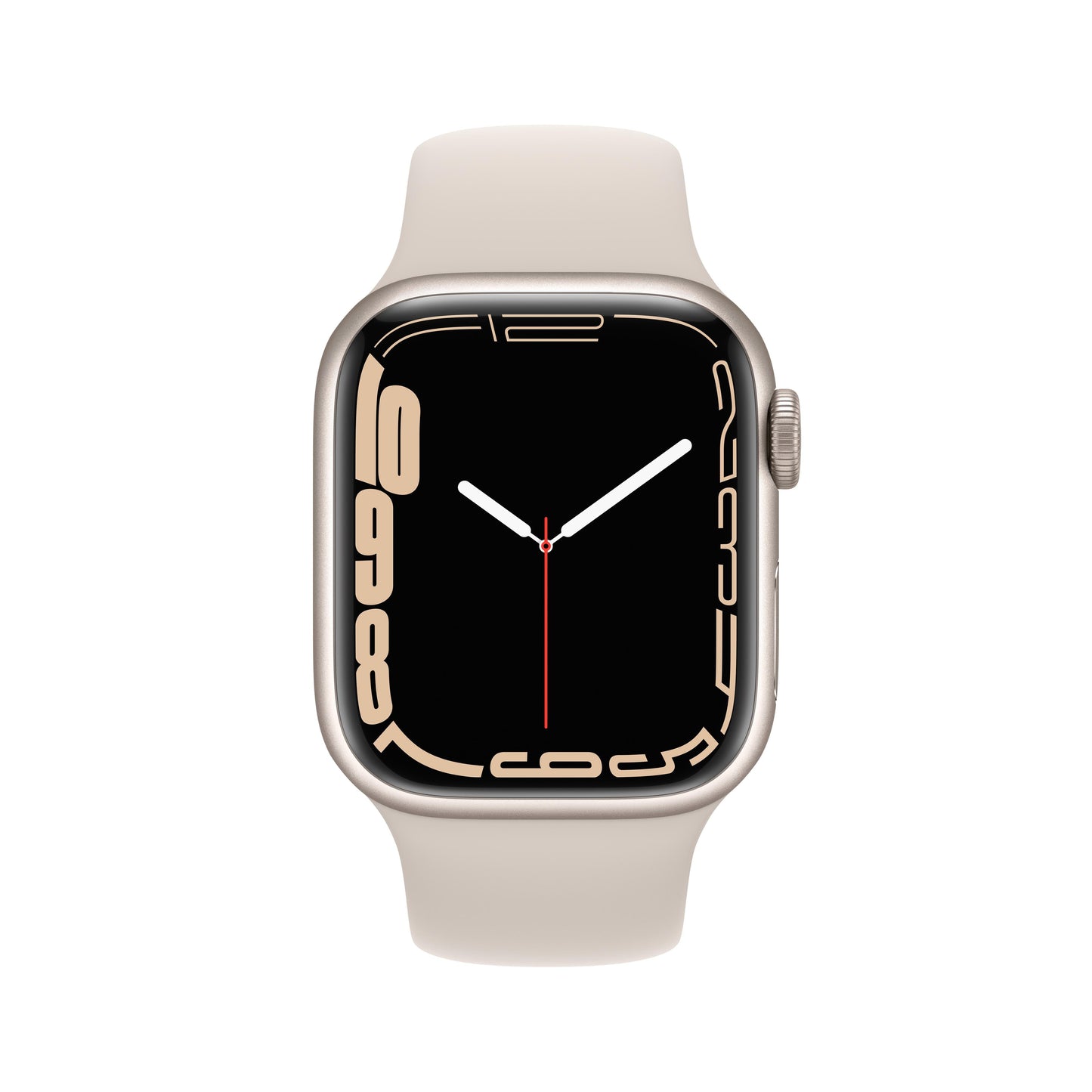 Apple Watch Nike Series 7 GPS, caja de aluminio Starlight de 41 mm con correa deportiva Nike en platino puro/negro - Estándar