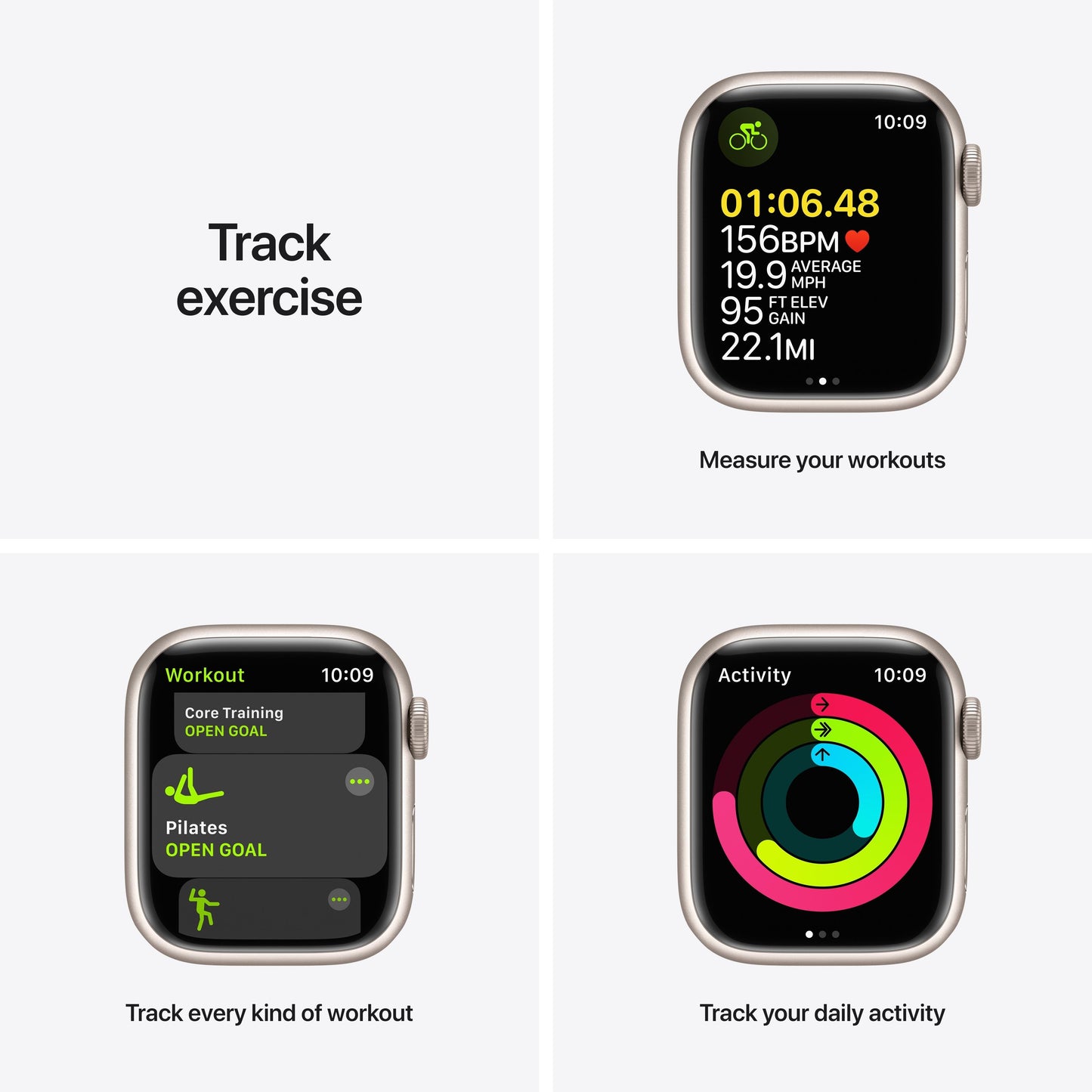 Apple Watch Series 7 GPS, 41mm Starlight Aluminum Case with Starlight Sport Band - Regular