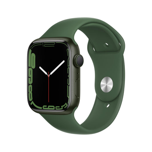 Apple Watch Series 7 GPS, 41mm Green Aluminum Case with Clover Sport Band - Regular