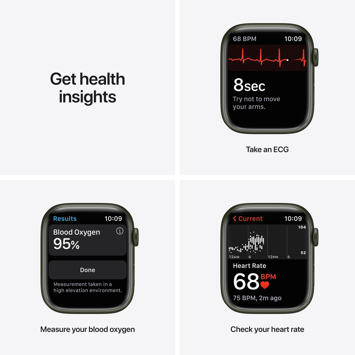 Apple Watch Series 7 GPS, 41mm Green Aluminum Case with Clover Sport Band - Regular