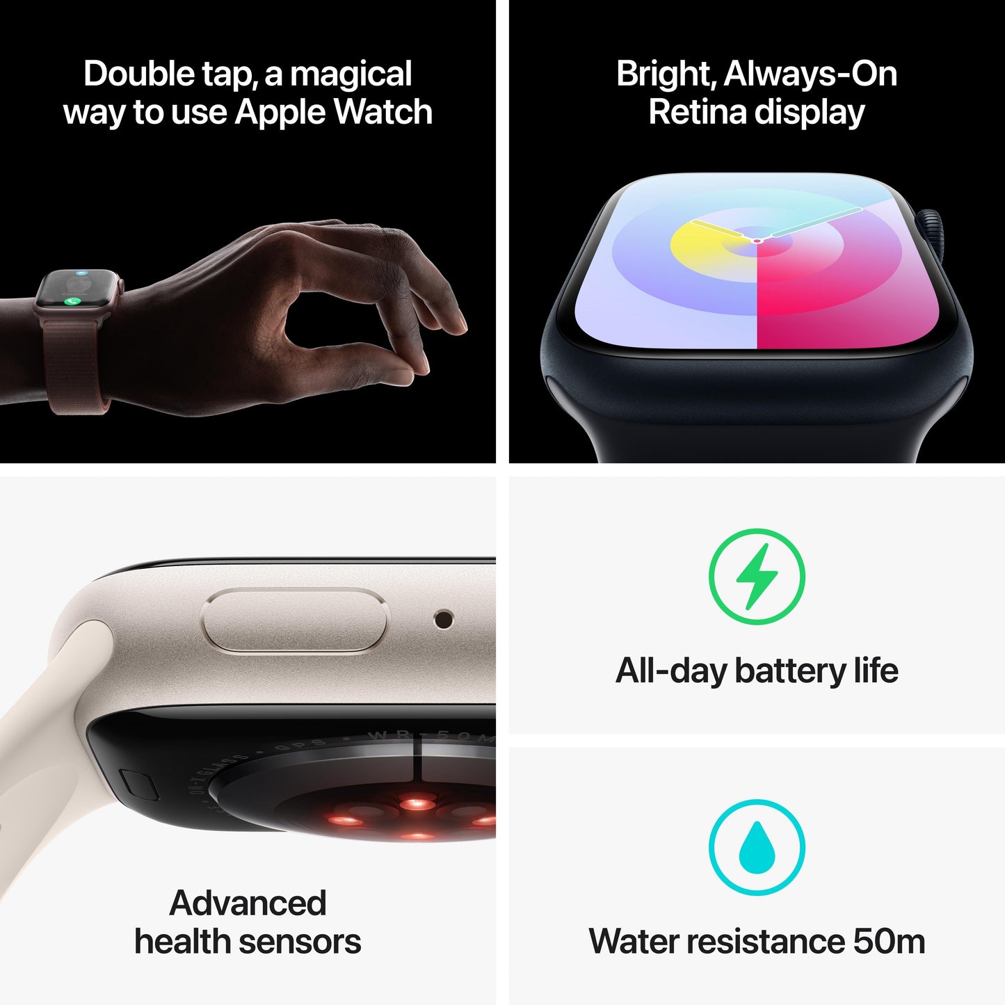 Apple Watch Nike Series 7 GPS, 45mm Midnight Aluminium Case with Anthracite/Black Nike Sport Band - Regular