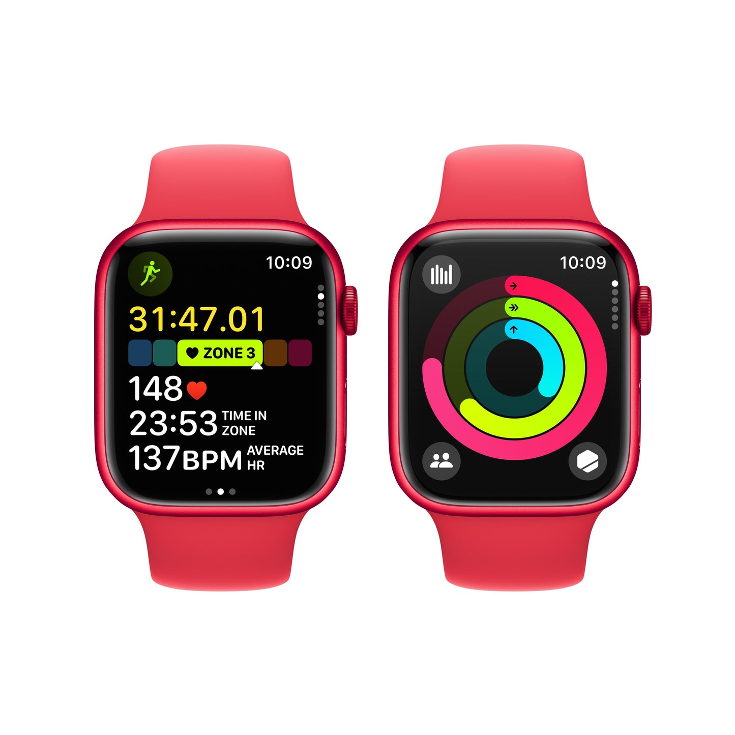 Apple Watch Series 7 GPS, 45mm (PRODUCT)RED Aluminum Case with (PRODUCT)RED Sport Band - Regular
