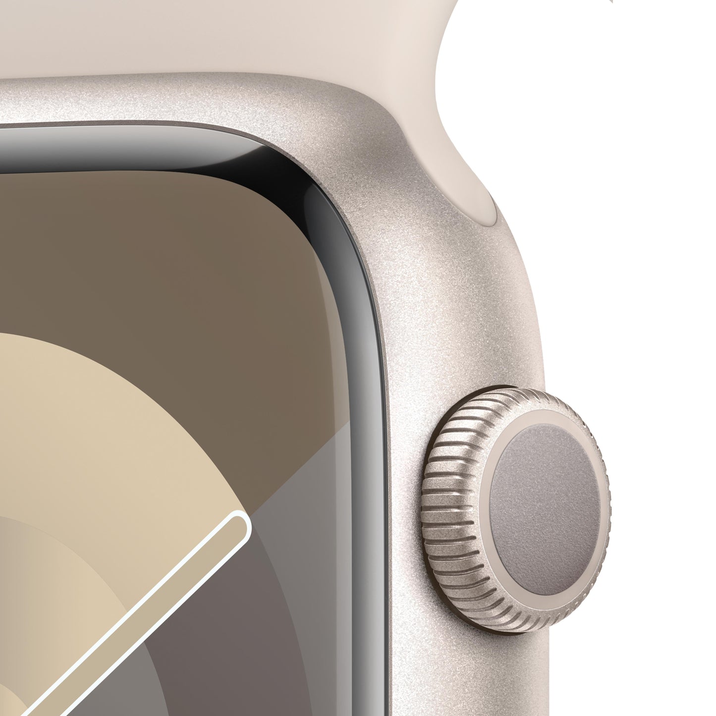 Apple Watch Nike Series 7 GPS, 45mm Starlight Aluminium Case with Pure Platinum/Black Nike Sport Band - Regular