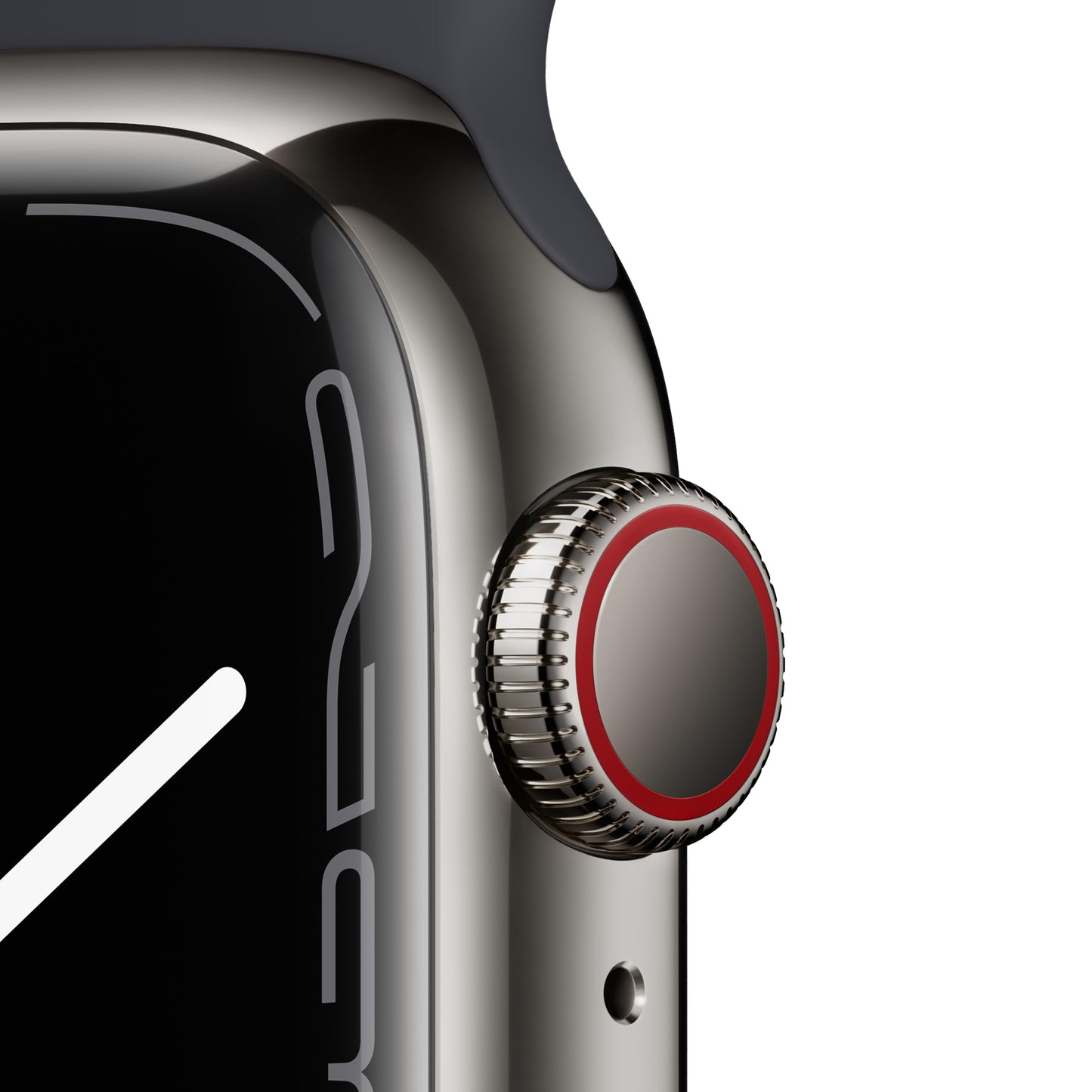 Apple Watch Series 7 GPS + Cellular, 41mm Graphite Stainless Steel Case with Midnight Sport Band - Regular