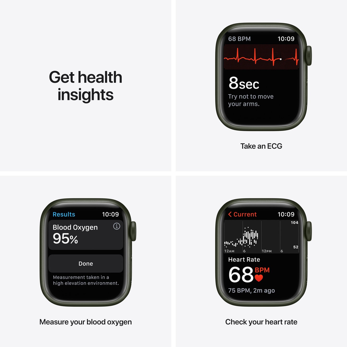 Apple Watch Series 7 GPS + Cellular, 41mm Green Aluminum Case with Clover Sport Band - Regular