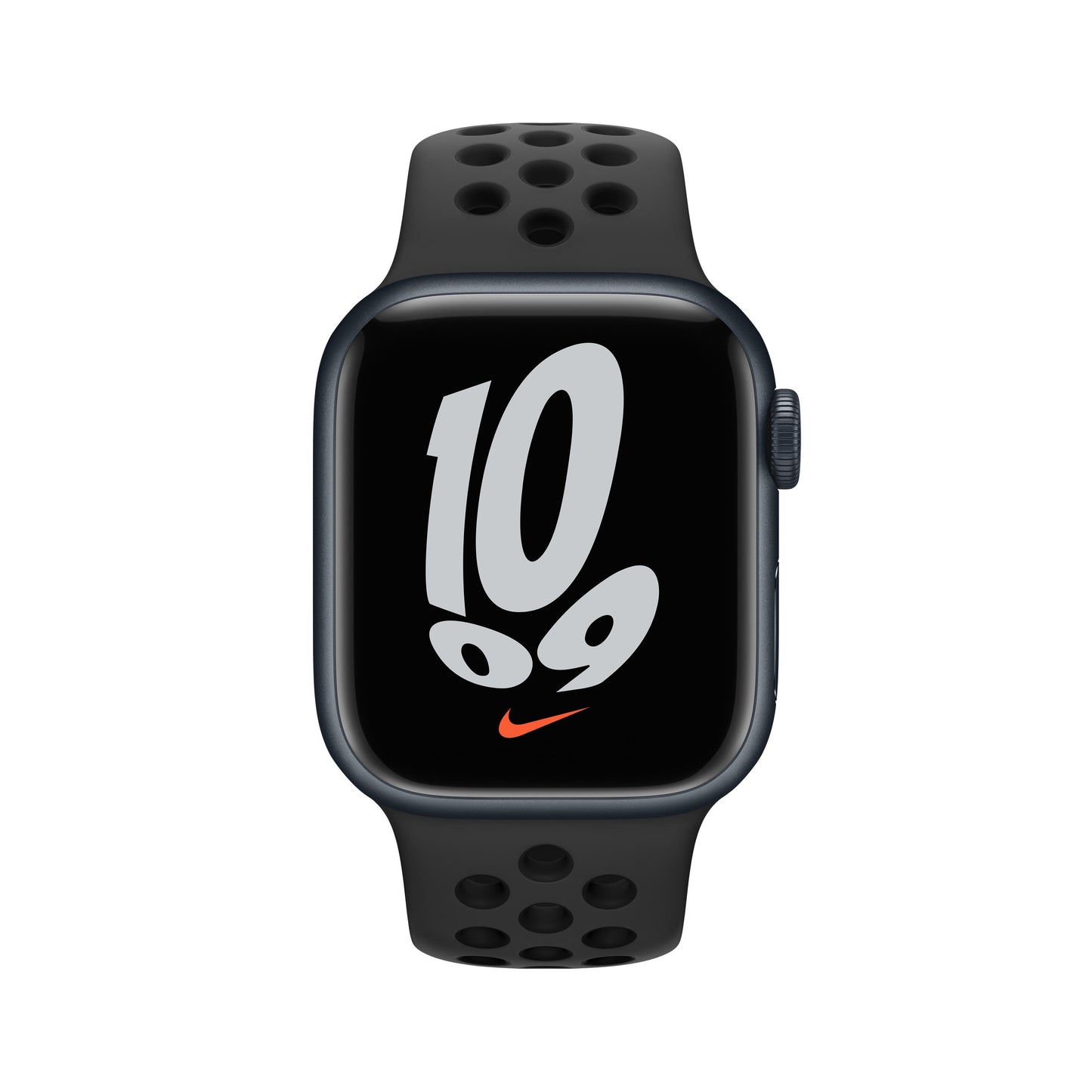 Apple Watch Nike Series 7 GPS + Cellular, 41mm Midnight Aluminum Case with Anthracite/Black Nike Sport Band - Regular