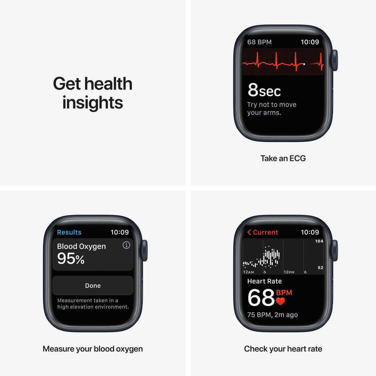 Apple Watch Nike Series 7 GPS + Cellular, 41mm Midnight Aluminum Case with Anthracite/Black Nike Sport Band - Regular