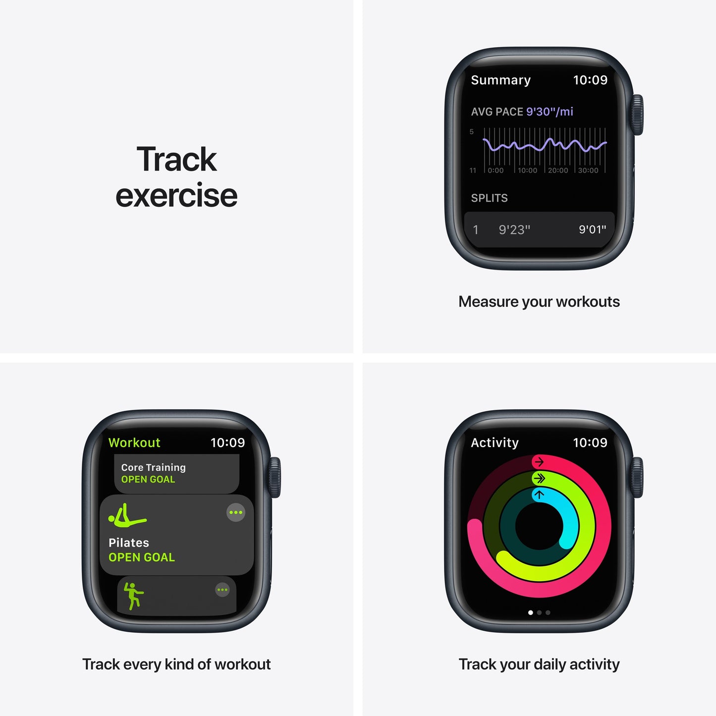 Apple Watch Nike Series 7 GPS + Cellular, 41mm Midnight Aluminum Case with Anthracite/Black Nike Sport Band - Regular