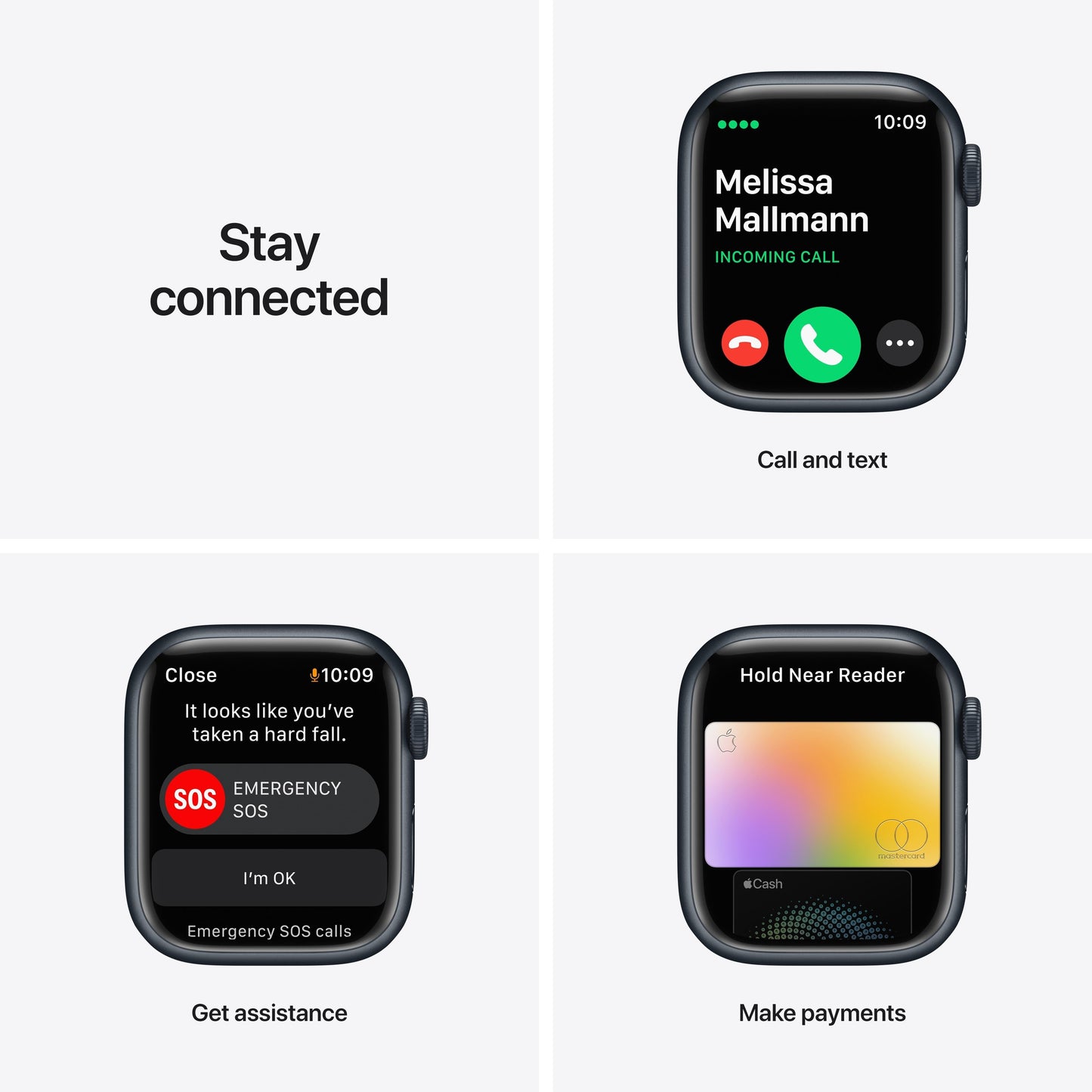 Apple Watch Nike Series 7 GPS + Cellular, 41mm Midnight Aluminum Case with Anthracite/Black Nike Sport Band - Regular