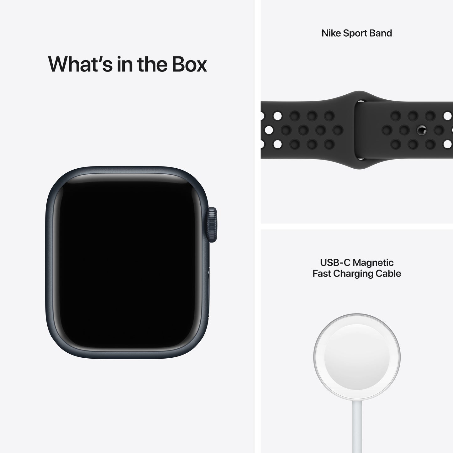 Apple Watch Nike Series 7 GPS + Cellular, 41mm Midnight Aluminum Case with Anthracite/Black Nike Sport Band - Regular