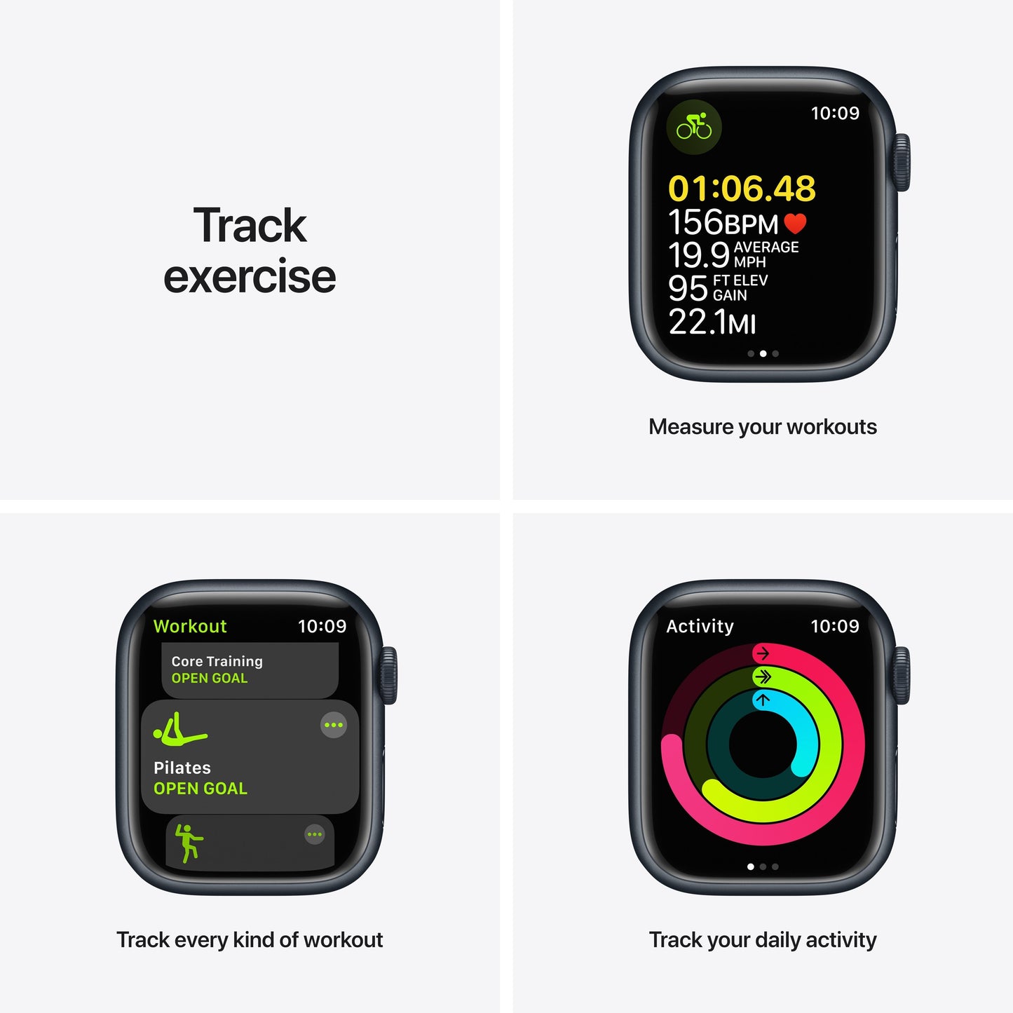 Apple Watch Series 7 GPS + Cellular, 41mm Midnight Aluminum Case with Midnight Sport Band - Regular