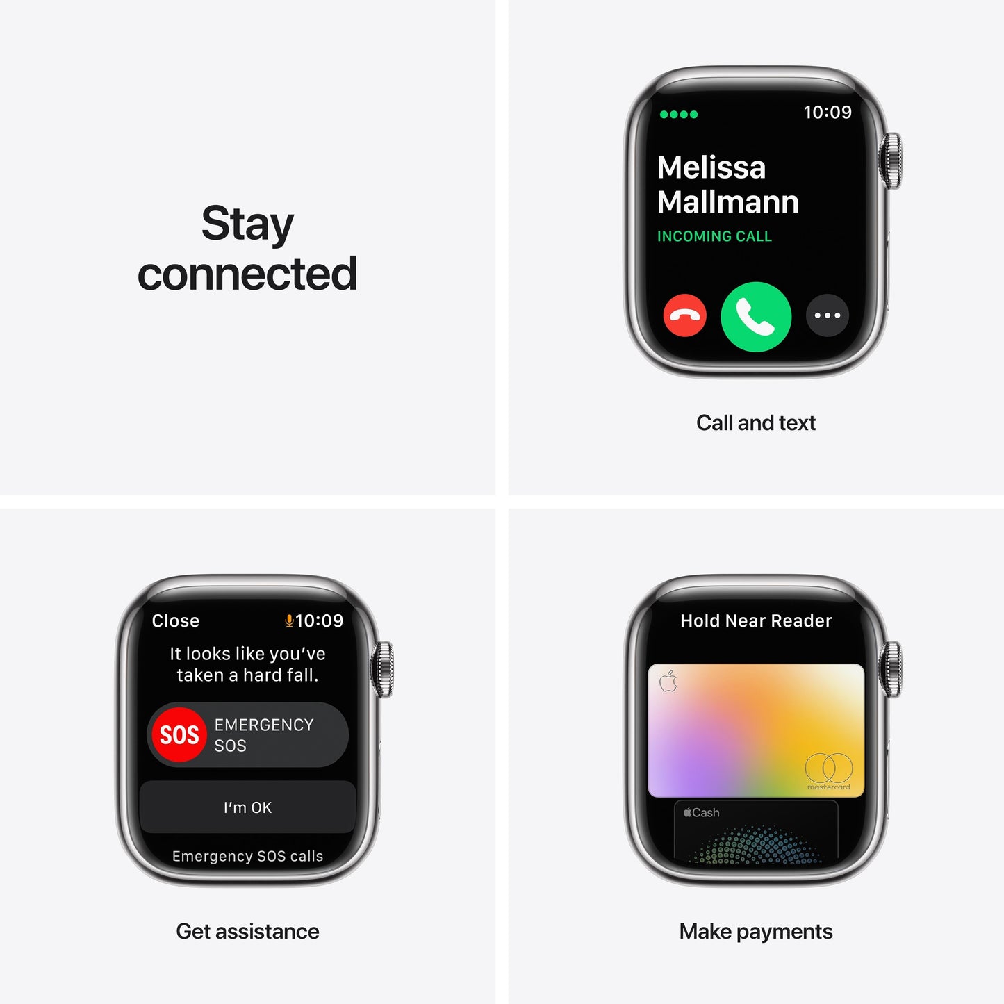 Apple Watch Series 7 GPS + Cellular, 41mm Silver Stainless Steel Case with Silver Milanese Loop