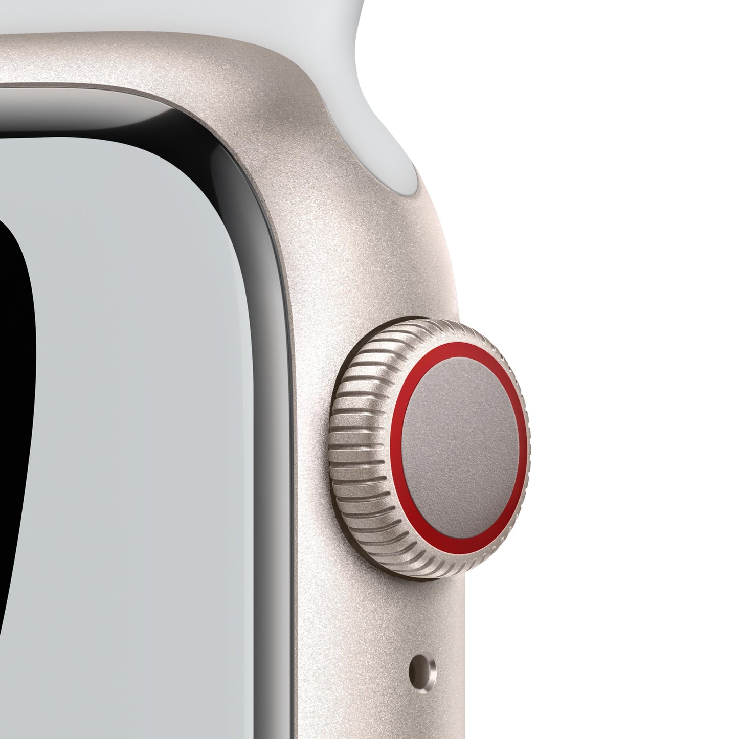 Apple Watch Nike Series 7 GPS + Cellular, 41mm Starlight Aluminum Case with Pure Platinum/Black Nike Sport Band - Regular