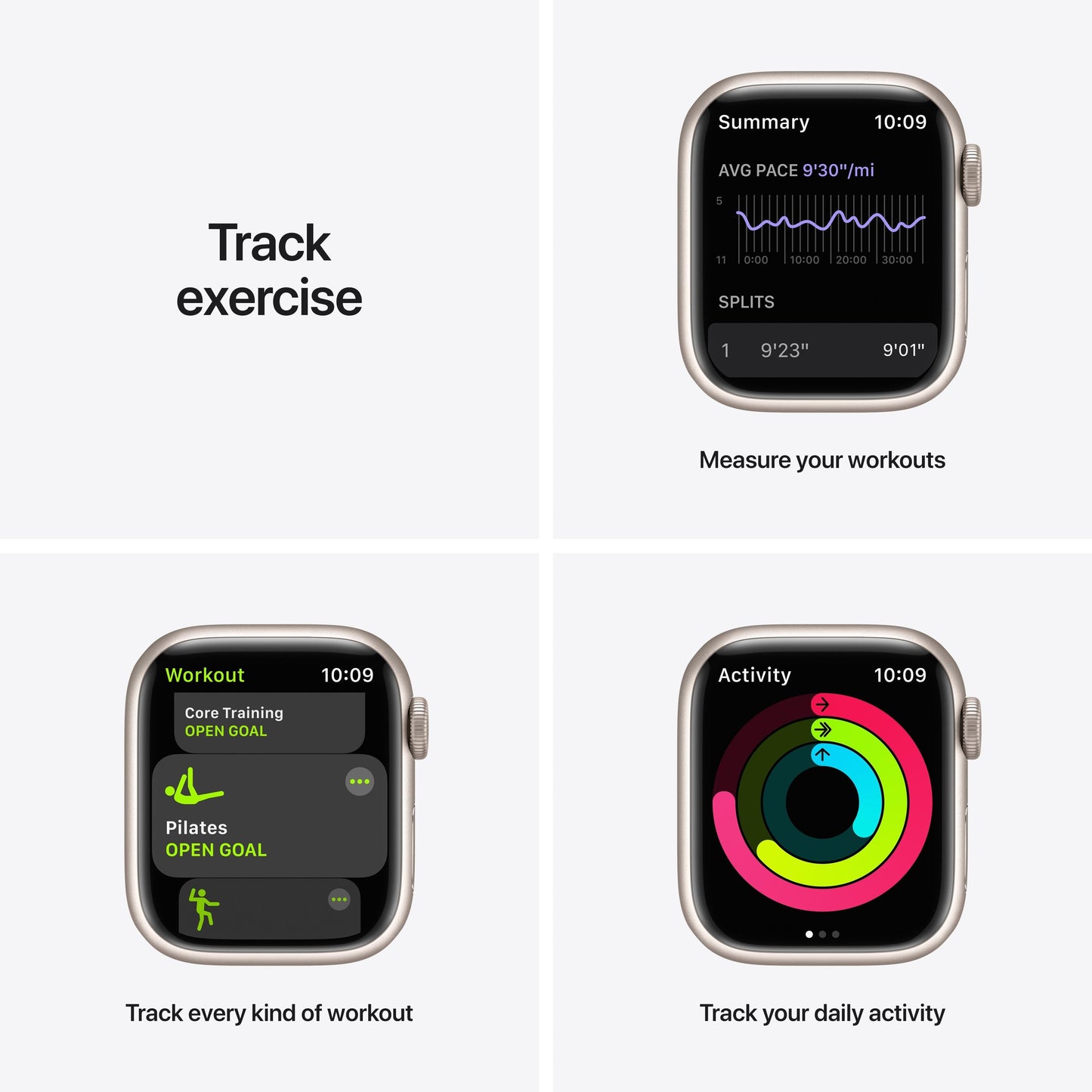 Apple Watch Nike Series 7 GPS + Cellular, 41mm Starlight Aluminum Case with Pure Platinum/Black Nike Sport Band - Regular