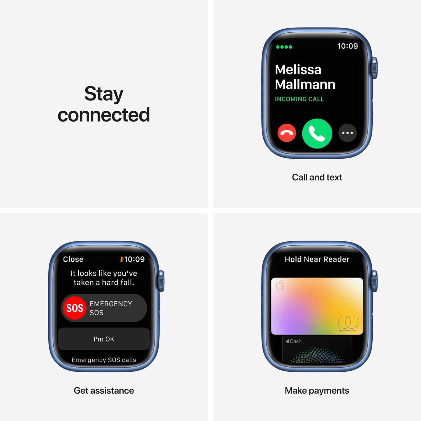 Apple Watch Series 7 GPS + Cellular, 45mm Blue Aluminum Case with Abyss Blue Sport Band - Regular