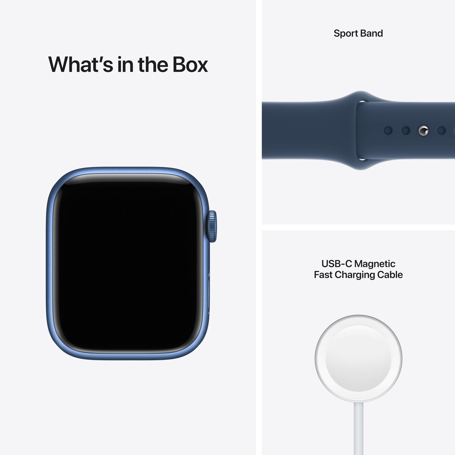 Apple Watch Series 7 GPS + Cellular, 45mm Blue Aluminum Case with Abyss Blue Sport Band - Regular