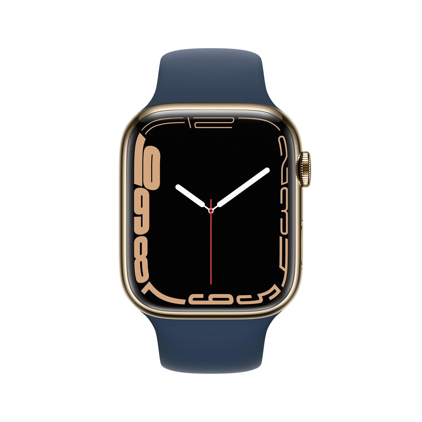 Apple Watch Series 7 GPS + Cellular, 45mm Gold Stainless Steel Case with Abyss Blue Sport Band - Regular