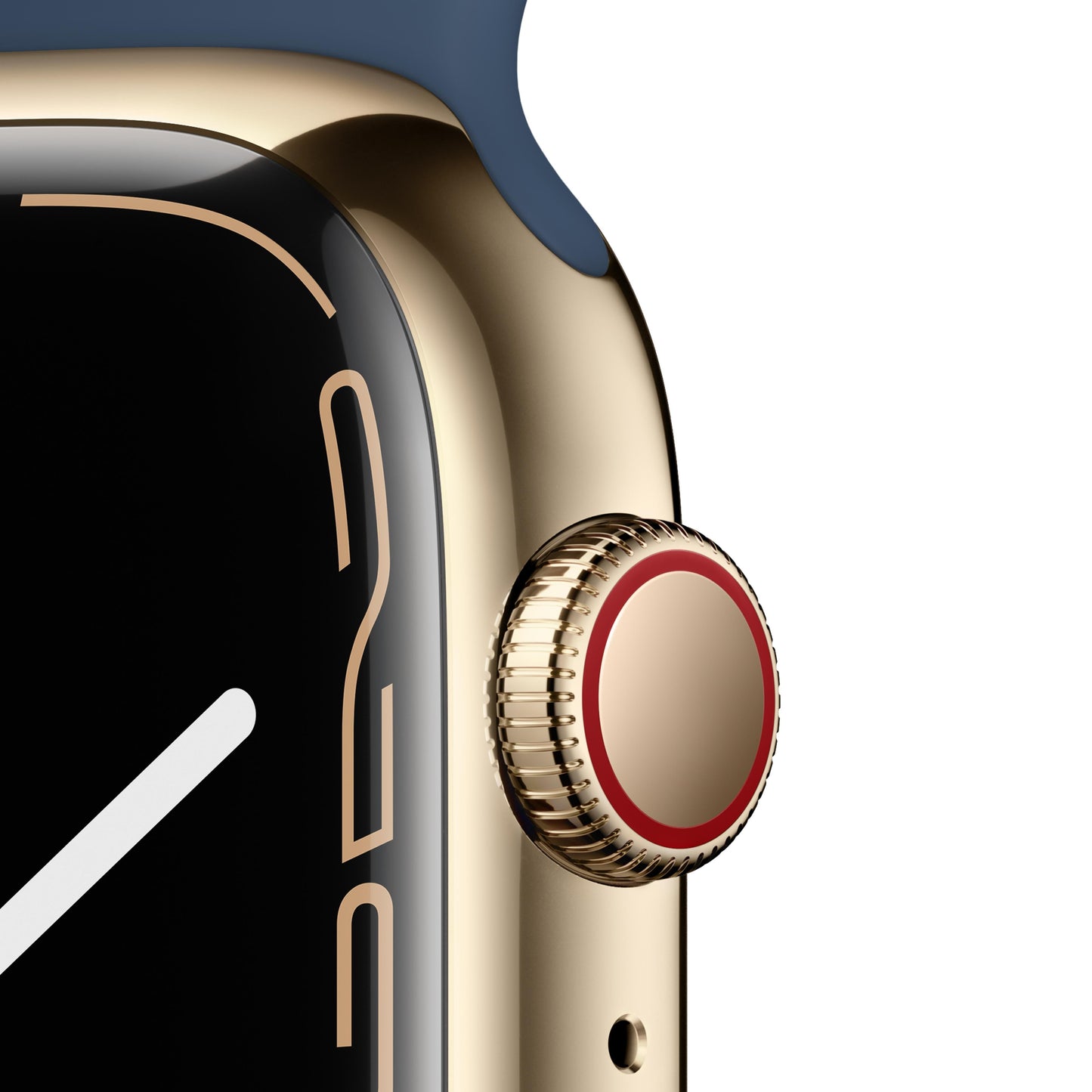 Apple Watch Series 7 GPS + Cellular, 45mm Gold Stainless Steel Case with Abyss Blue Sport Band - Regular