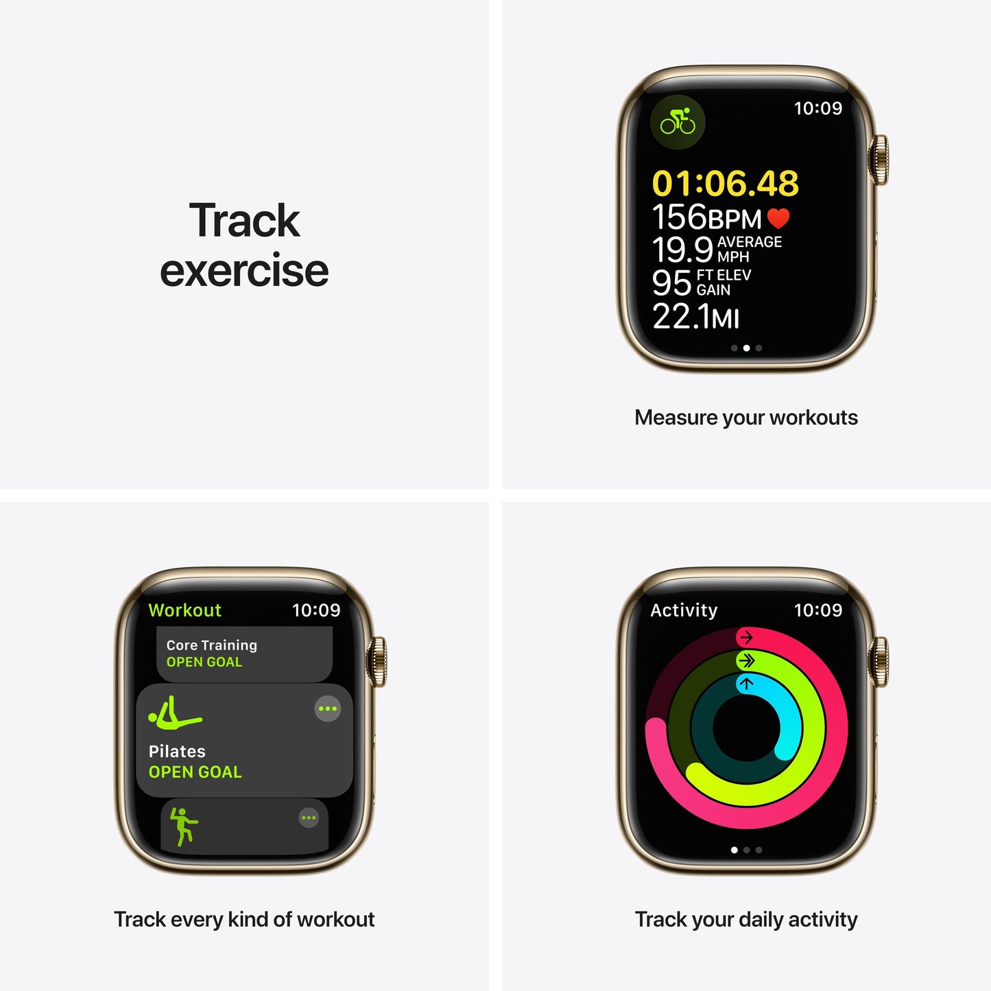 Apple Watch Series 7 GPS + Cellular, 45mm Gold Stainless Steel Case with Dark Cherry Sport Band - Regular