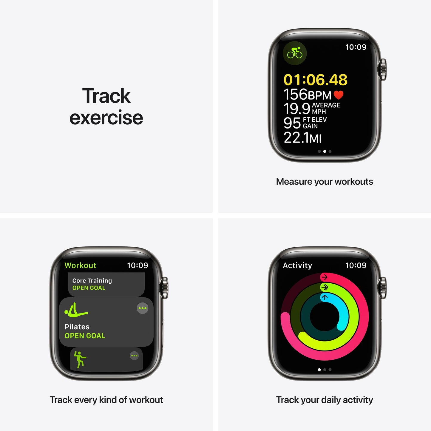 Apple Watch Series 7 GPS + Cellular, 45mm Graphite Stainless Steel Case with Midnight Sport Band - Regular