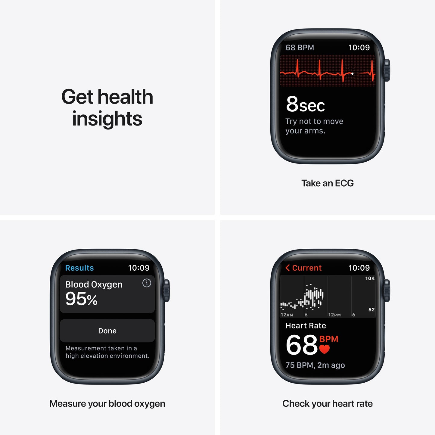 Apple Watch Series 7 GPS + Cellular, 45mm Midnight Aluminum Case with Midnight Sport Band - Regular