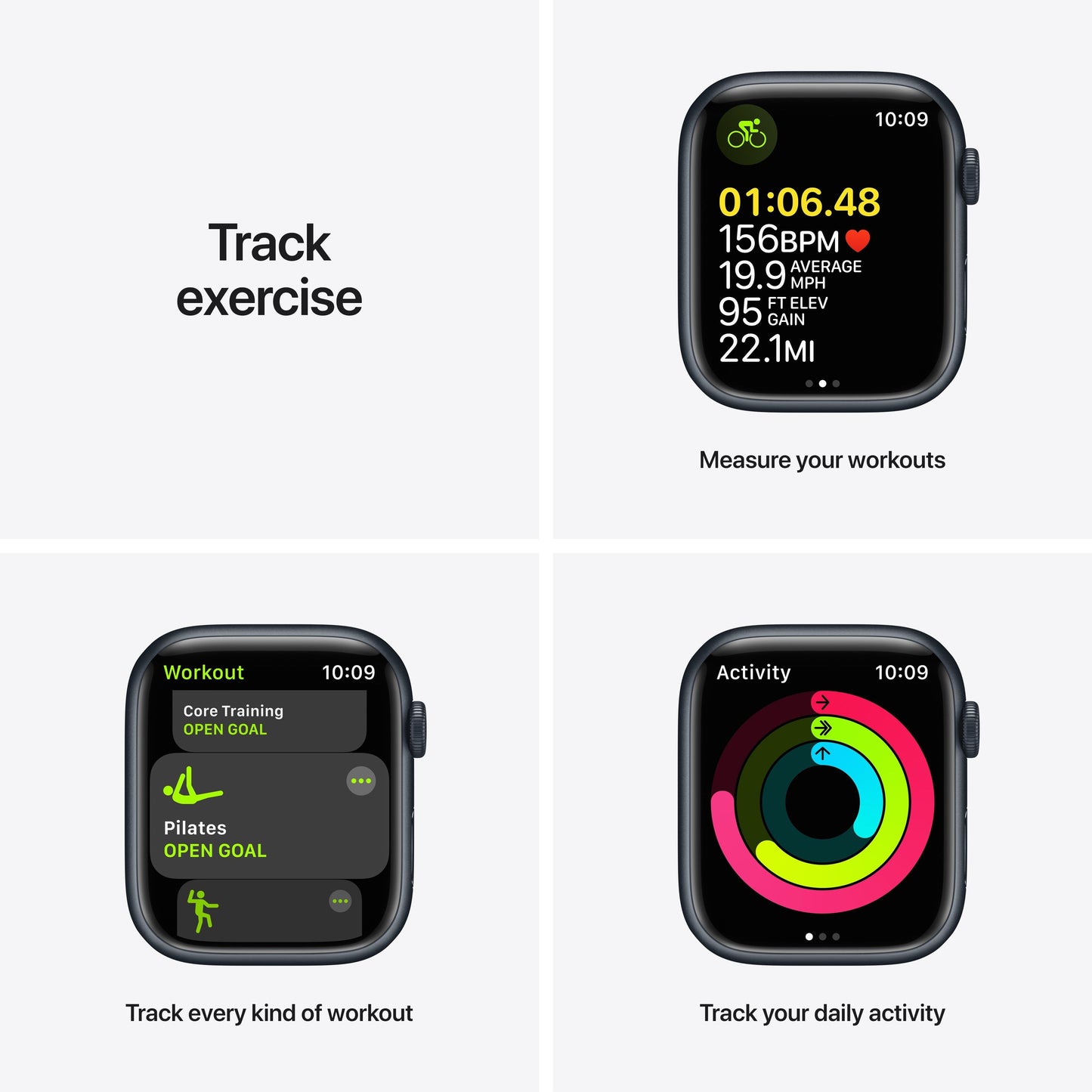 Apple Watch Series 7 GPS + Cellular, 45mm Midnight Aluminum Case with Midnight Sport Band - Regular