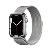 Apple Watch Series 7 GPS + Cellular, 45mm Silver Stainless Steel Case with Silver Milanese Loop