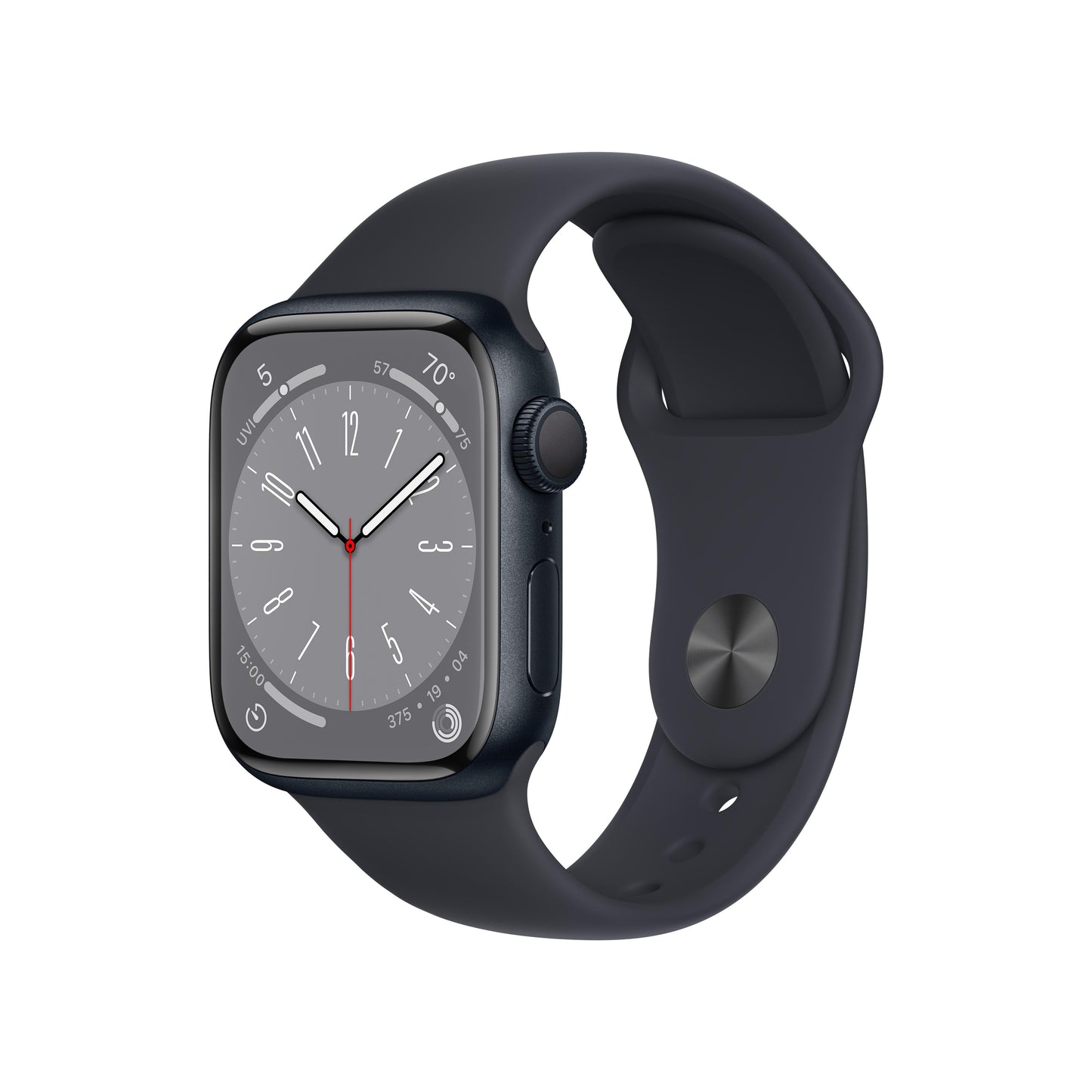 Apple Watch Series 8 GPS 41mm Midnight Aluminum Case with Midnight Sport Band - S/M