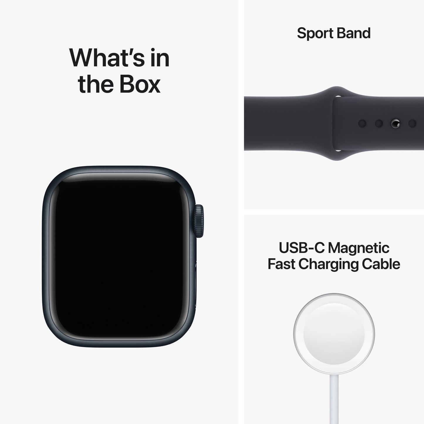 Apple Watch Series 8 GPS de 41 mm con caja de aluminio color medianoche y correa deportiva color medianoche - M/L