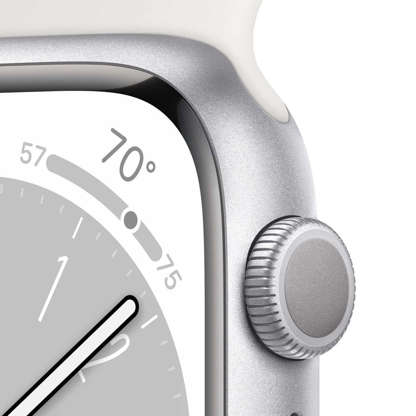 Apple Watch Series 8 GPS de 41 mm con caja de aluminio plateada y correa deportiva blanca - Talla S/M