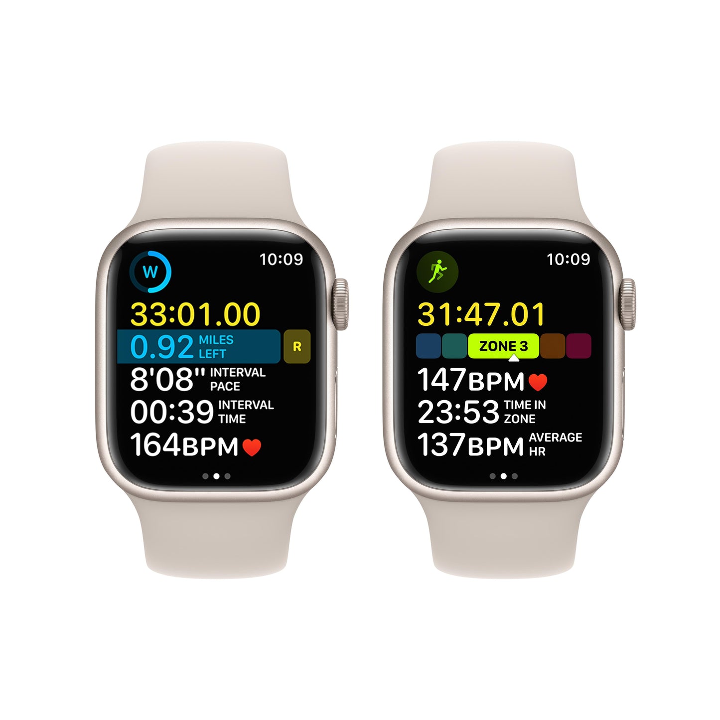 Apple Watch Series 8 GPS de 41 mm con caja de aluminio Starlight y correa deportiva Starlight (talla M/L)