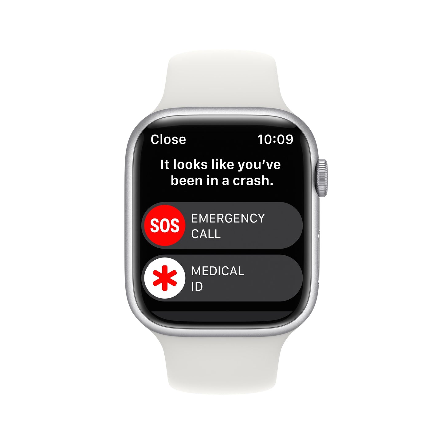 Apple Watch Series 8 GPS 45mm Silver Aluminum Case with White Sport Band - S/M