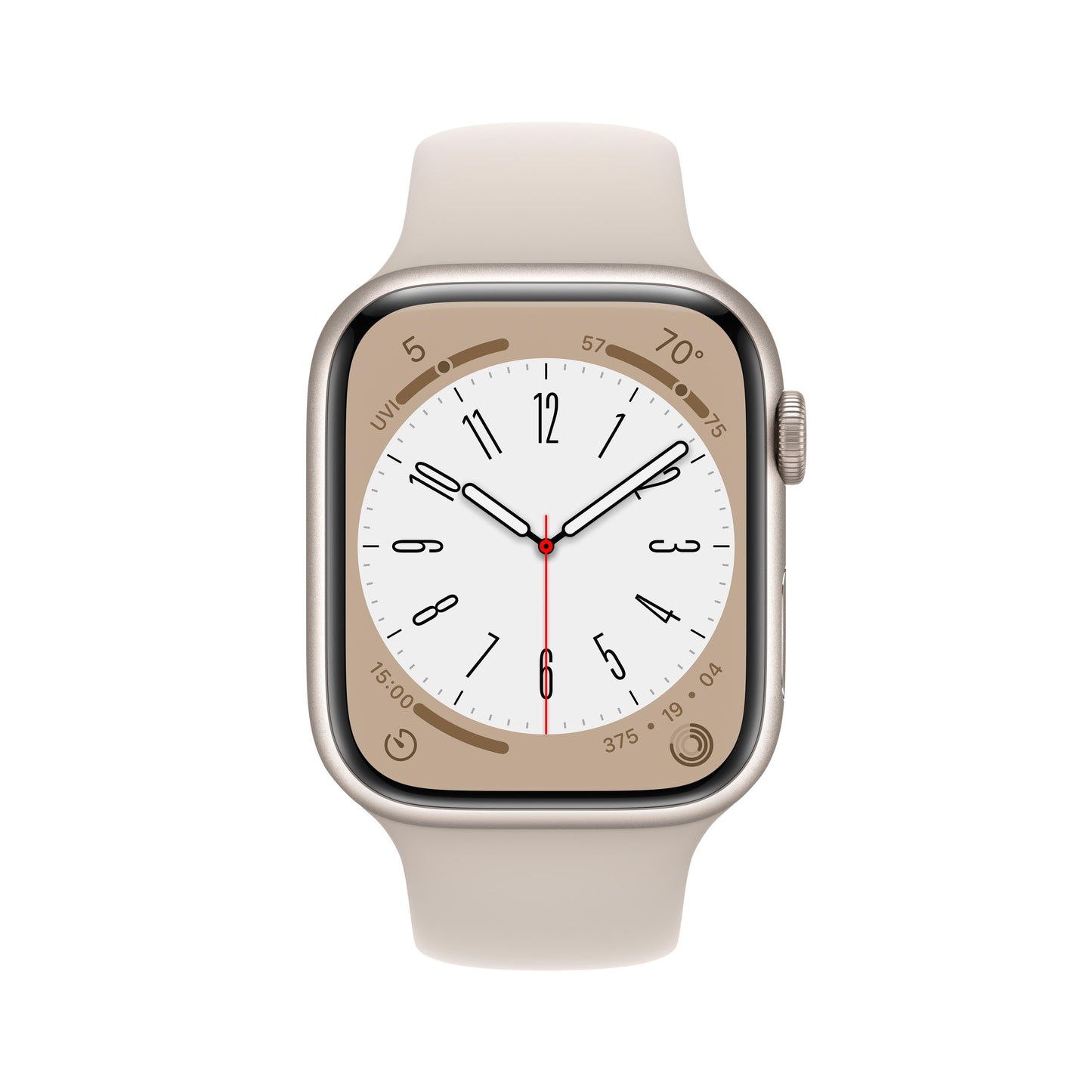 Apple Watch Series 8 GPS de 45 mm con caja de aluminio Starlight y correa deportiva Starlight (talla M/L)