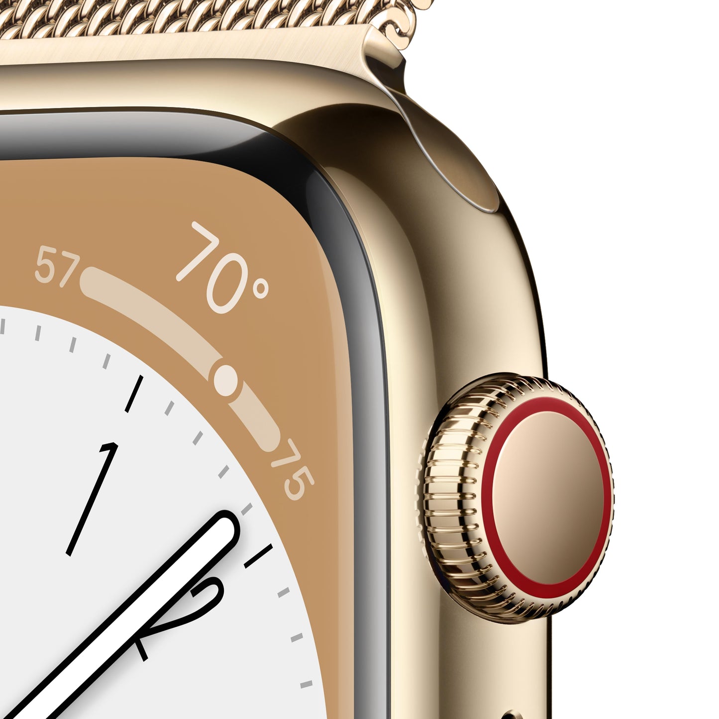 Apple Watch Series 8 GPS + Cellular de 41 mm con caja de acero inoxidable dorado y correa milanesa dorada