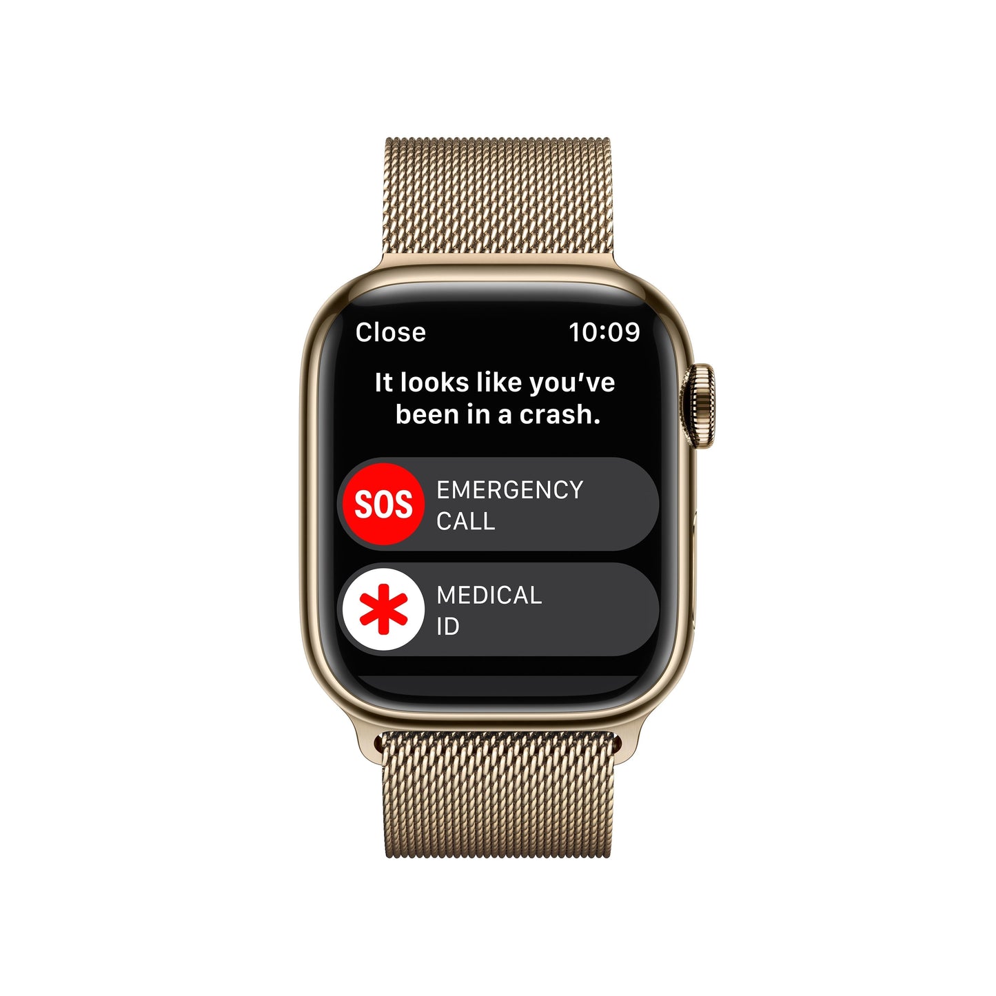 Apple Watch Series 8 GPS + Cellular de 41 mm con caja de acero inoxidable dorado y correa milanesa dorada