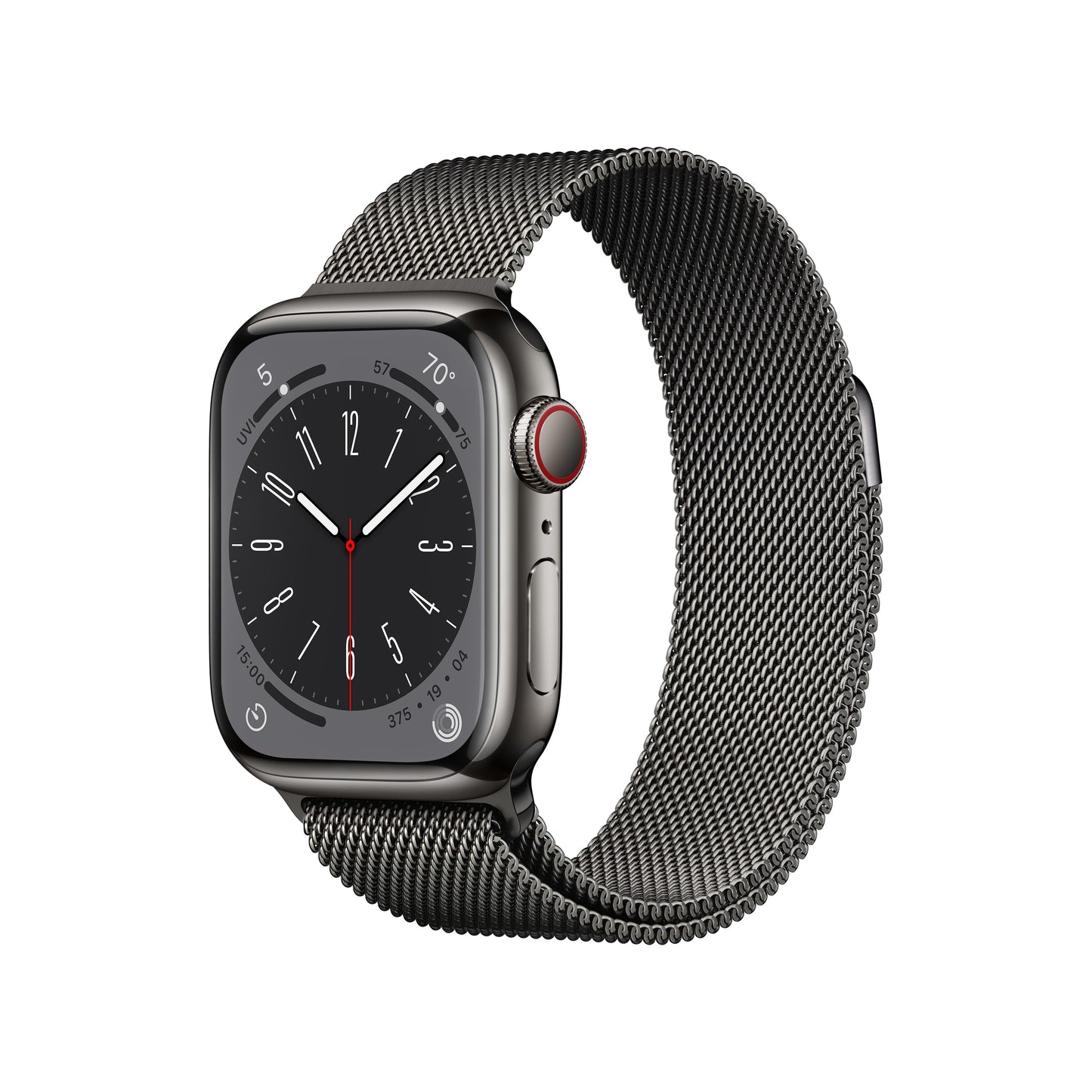 Apple Watch Series 8 GPS + Cellular de 41 mm con caja de acero inoxidable color grafito y correa Milanese Loop color grafito