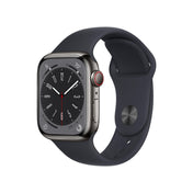 Apple Watch Series 8 GPS + Cellular de 41 mm, caja de acero inoxidable color grafito con correa deportiva color medianoche - Talla S/M