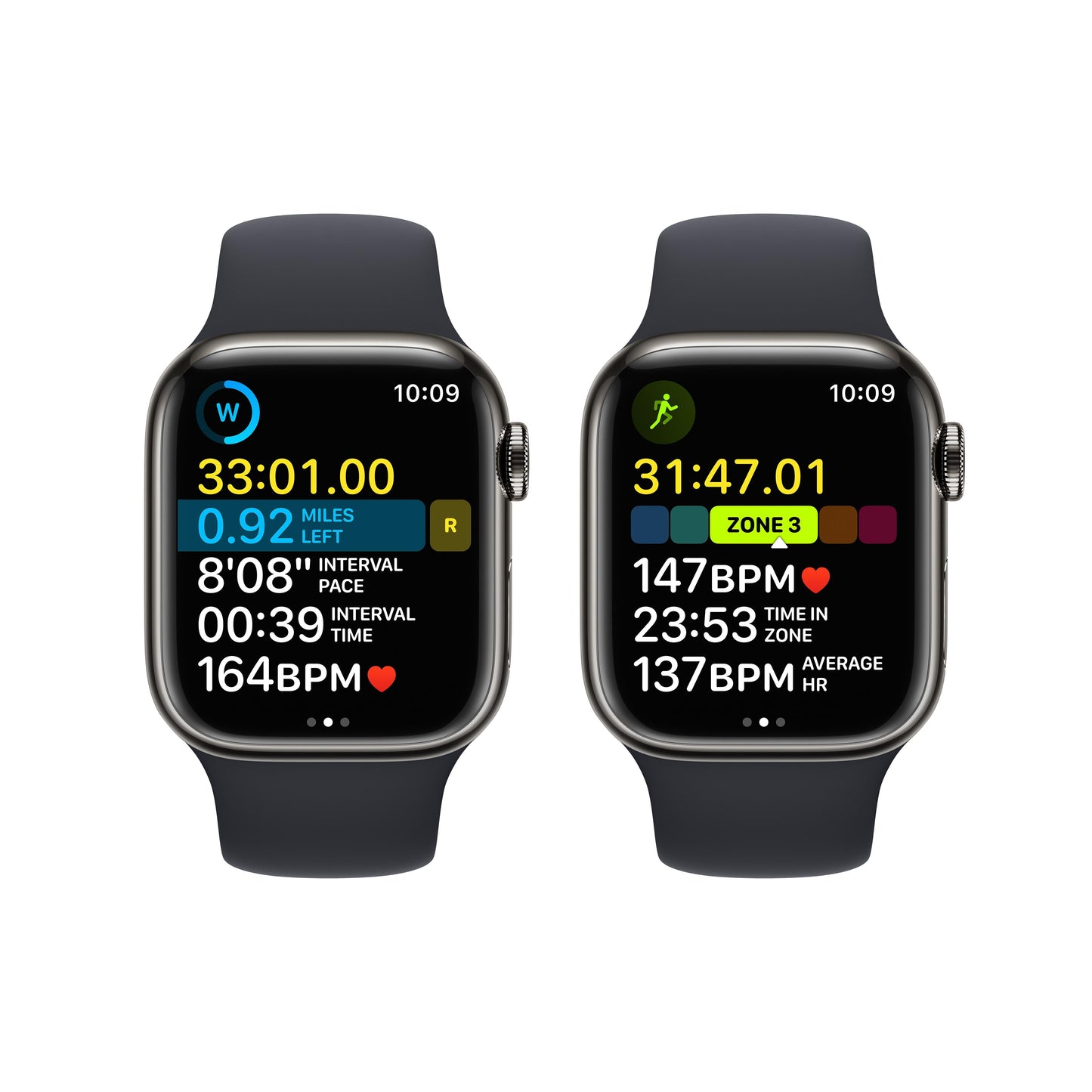 Apple Watch Series 8 GPS + Cellular de 41 mm, caja de acero inoxidable color grafito con correa deportiva color medianoche - Talla S/M