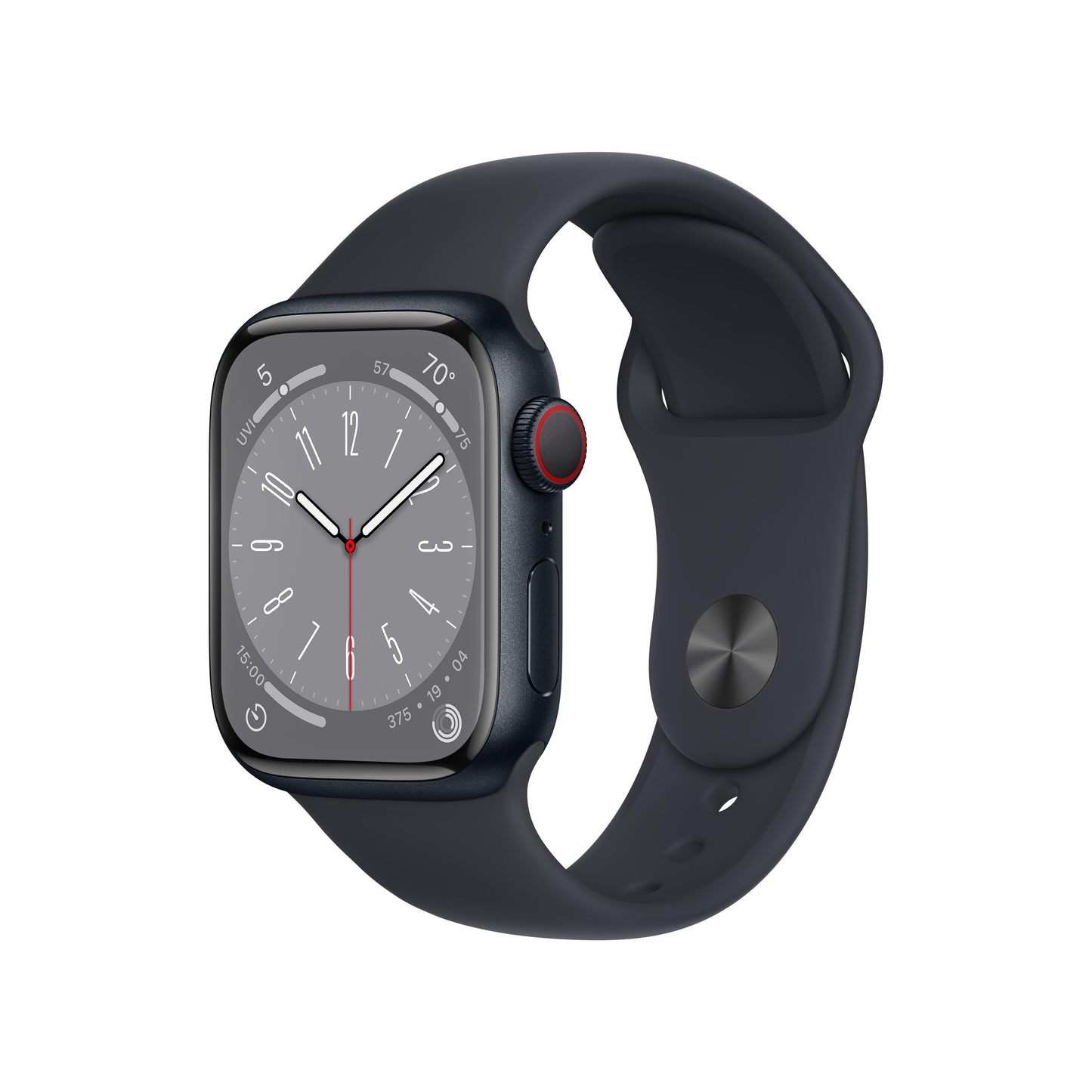 Apple Watch Series 8 GPS + Cellular de 41 mm con caja de aluminio color medianoche y correa deportiva color medianoche - Talla S/M
